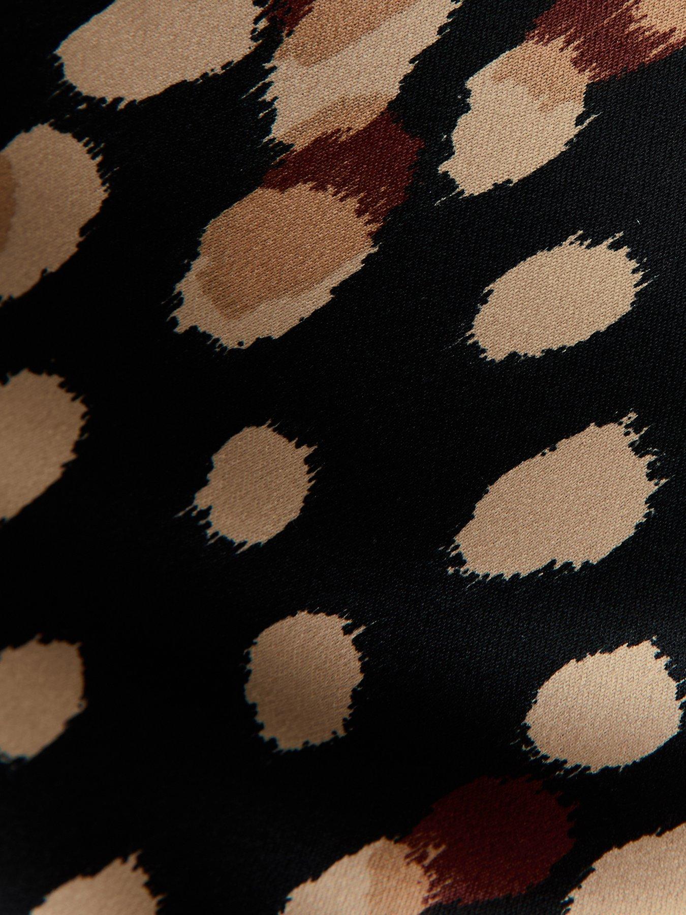 new-look-brown-satin-spotty-cowl-neck-topdetail