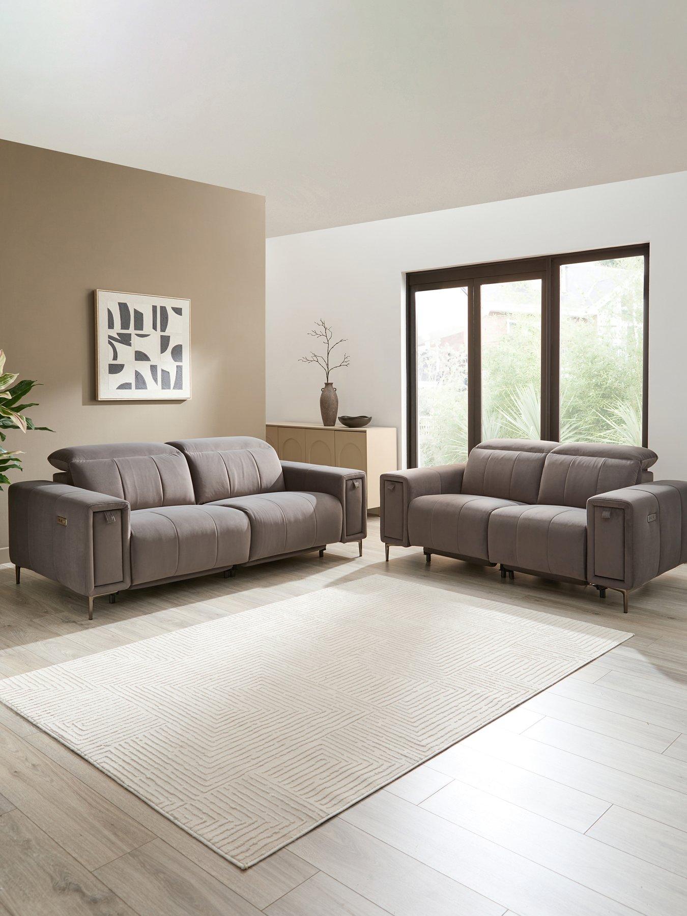 The Very Collection Grove 3 Seater + 2 Seater Power Fabric Recliner Set (Buy  &  SAVE!)