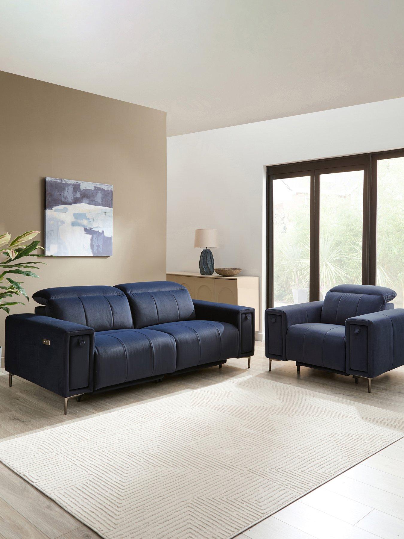 The Very Collection Grove 3 Seater + Chair Power Fabric Recliner Set