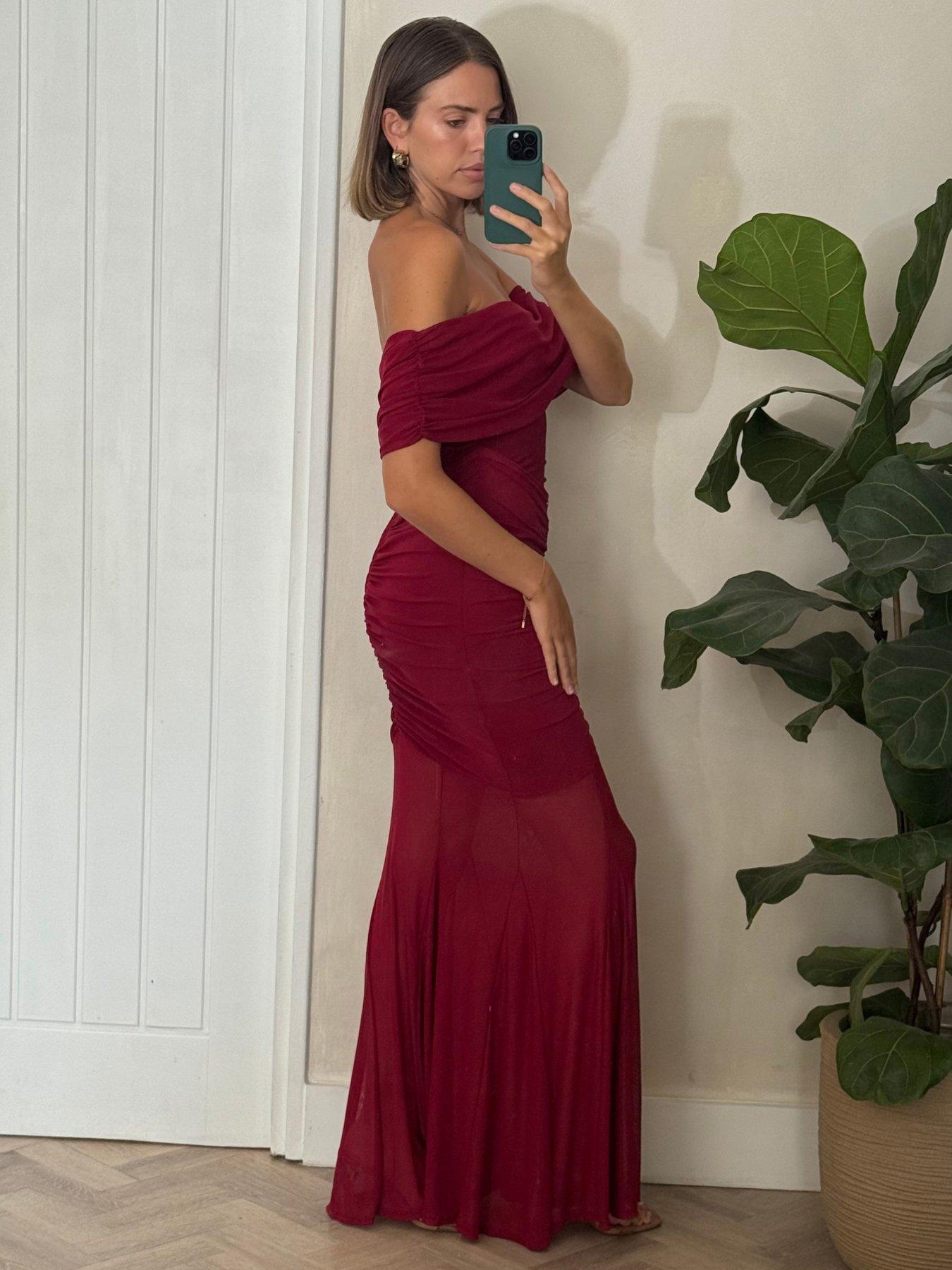 style-cheat-mesh-ruched-dress-redback