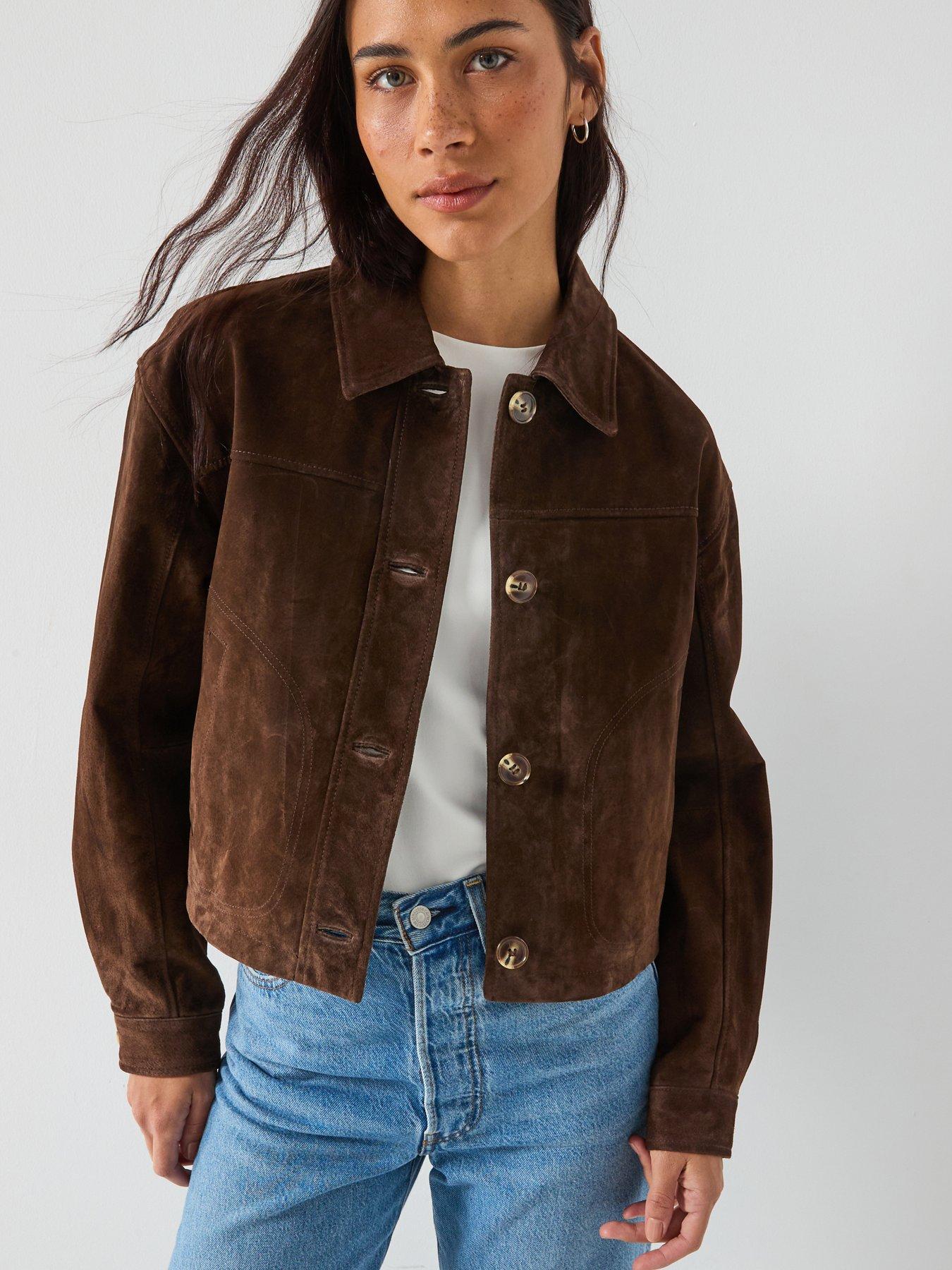 vero-moda-short-suede-jacket-brownfront