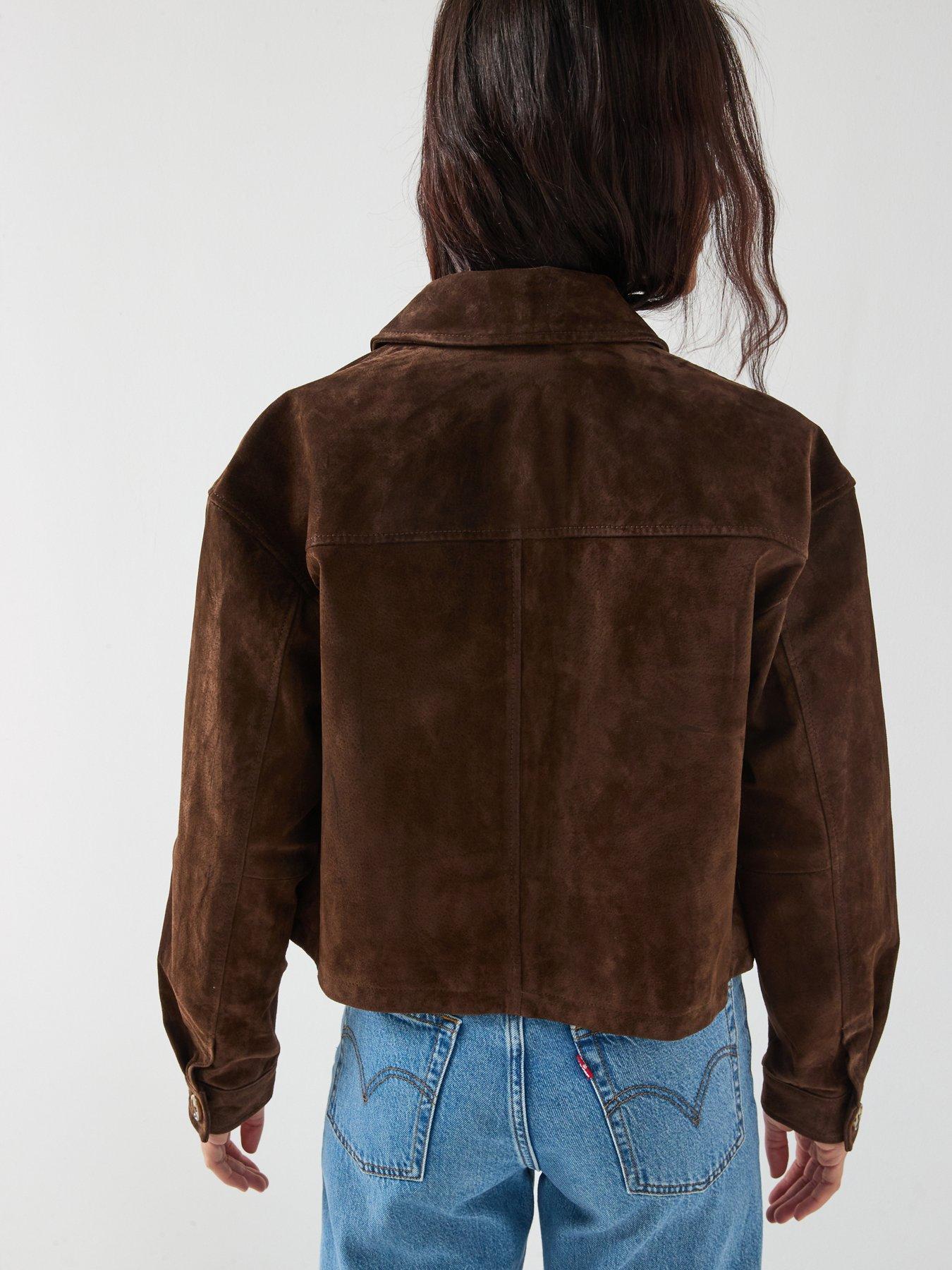 Vero Moda Short Suede Jacket - Brown | Very Ireland