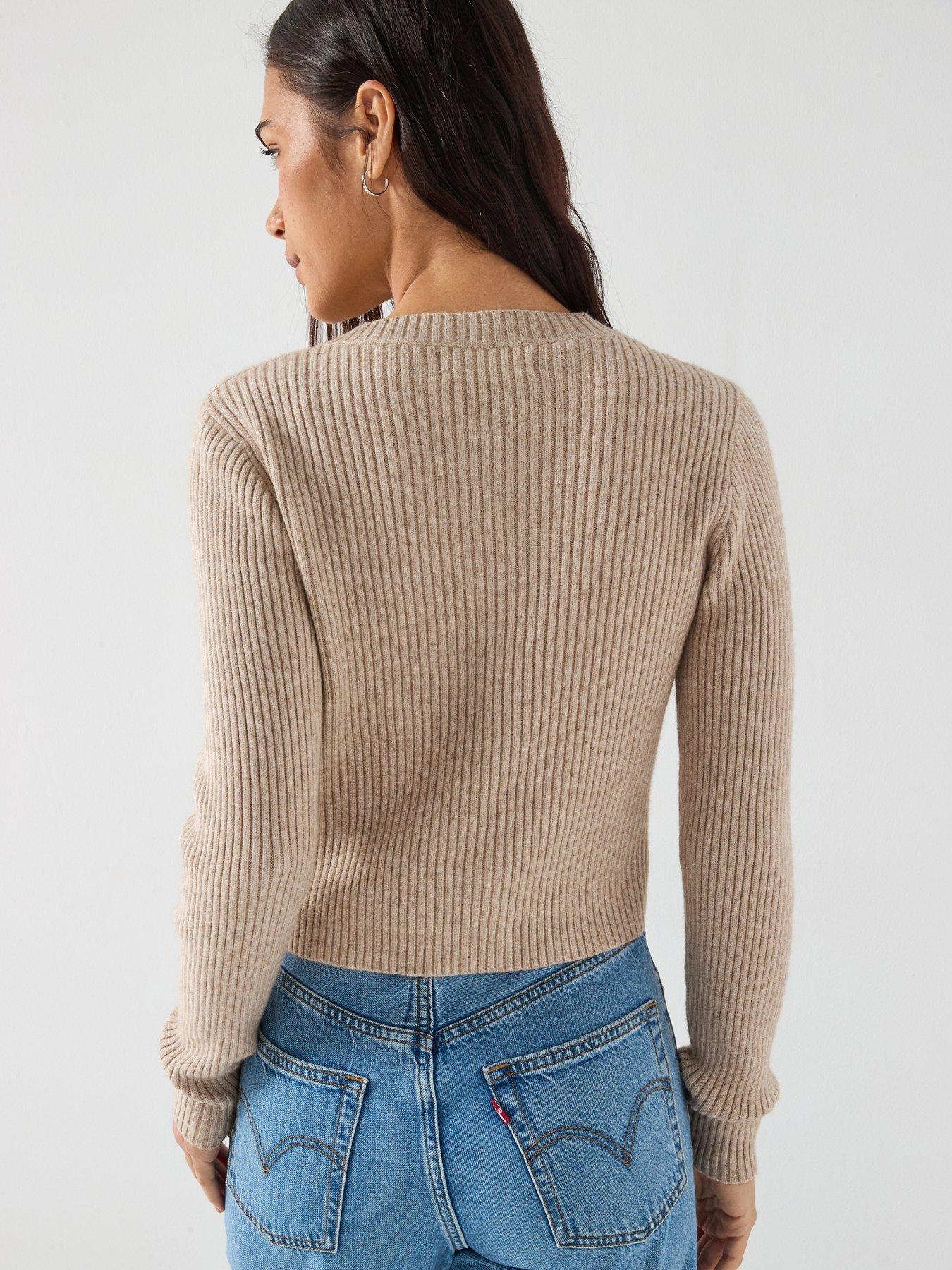 only-long-sleeve-button-cardigan-beigestillFront