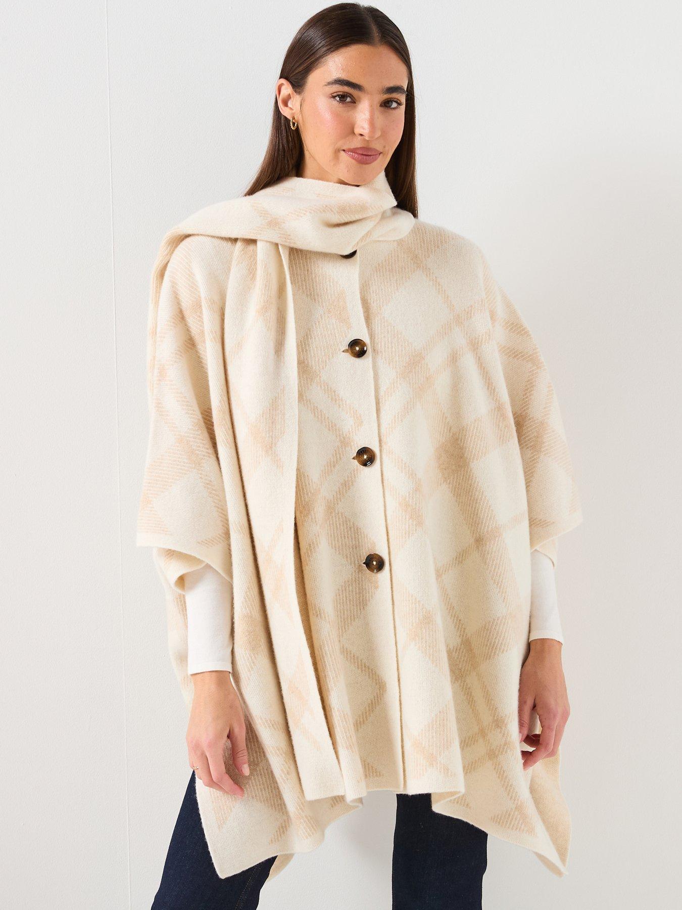 Image 1 of 6 of Barbour Vienna Knitted Cape- Beige