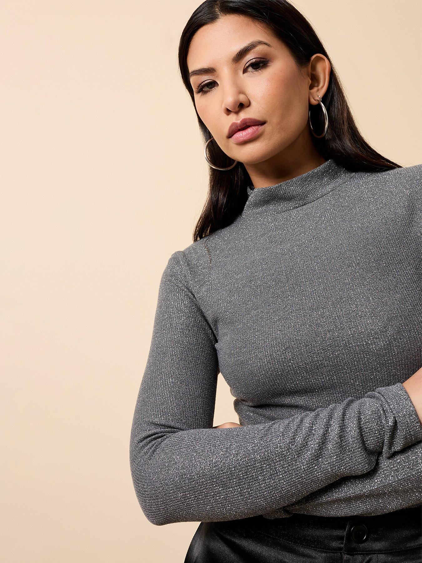 little-mistress-shimmer-high-neck-top-pewteroutfit