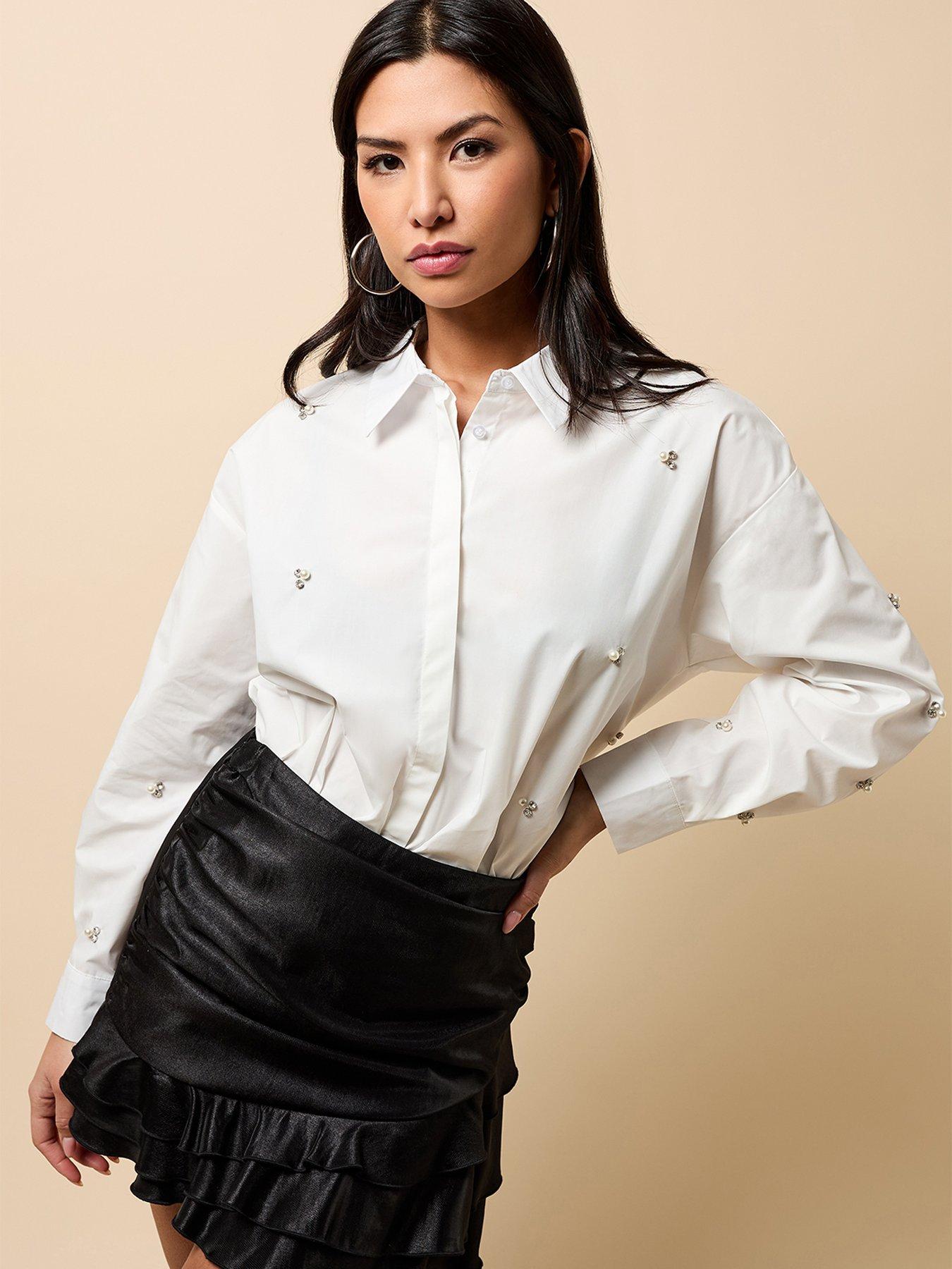 Little Mistress Embellished Shirt - White