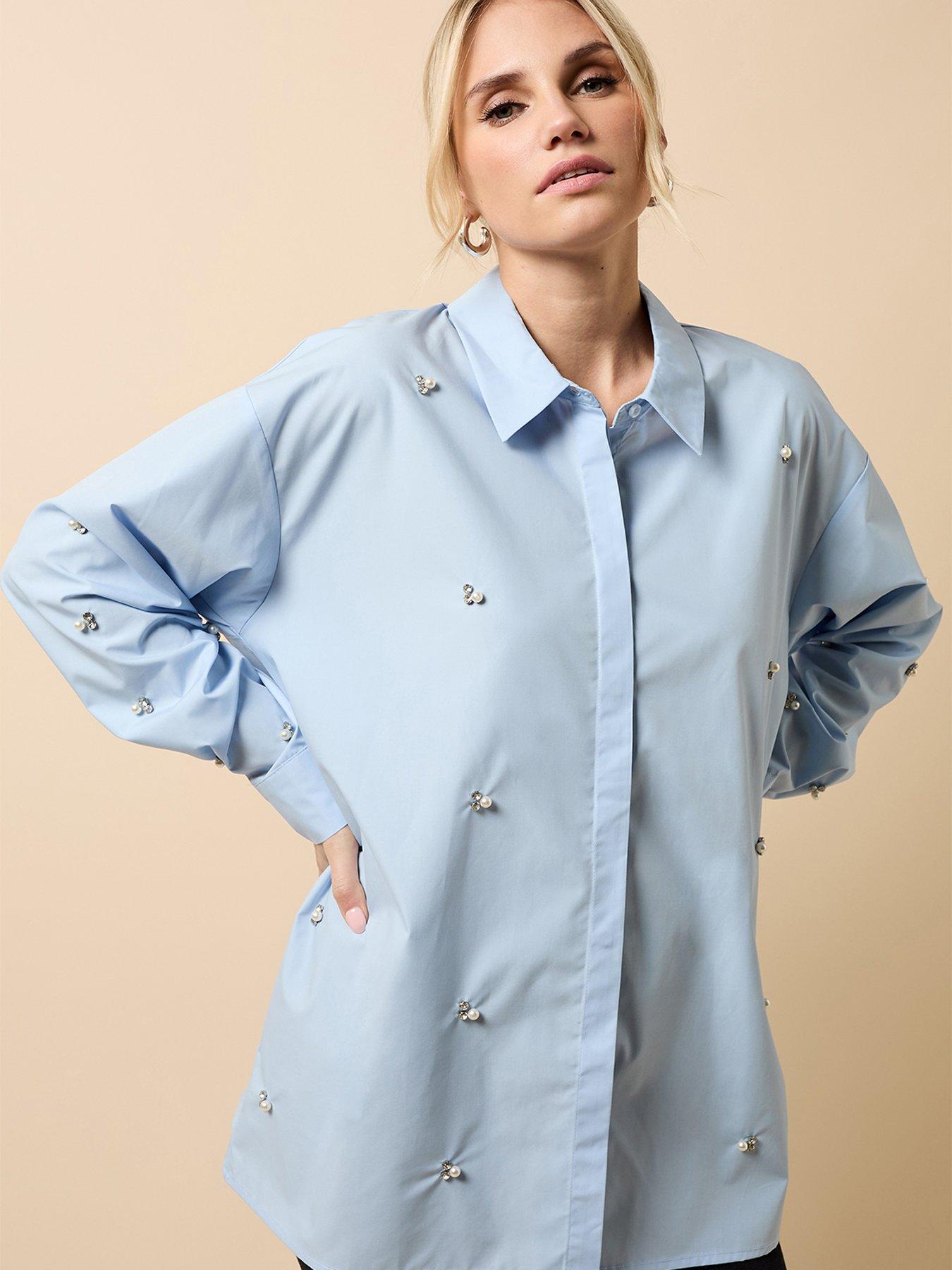 Little Mistress Embellished Shirt - Blue