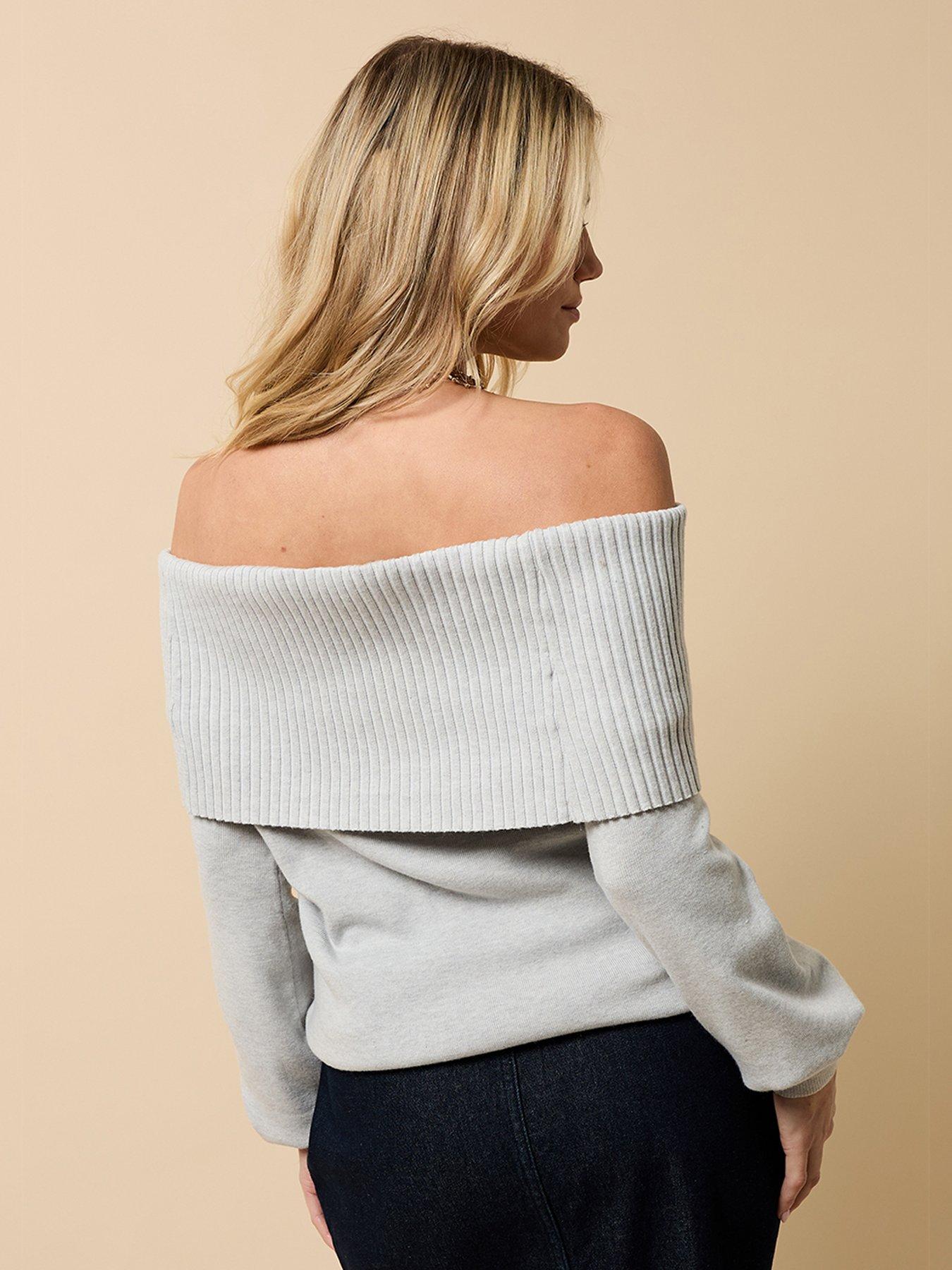 little-mistress-knitted-bardot-jumper-greystillFront