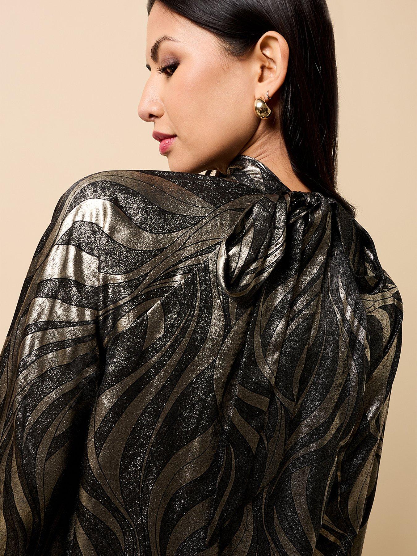 little-mistress-foil-print-mini-dress-goldoutfit
