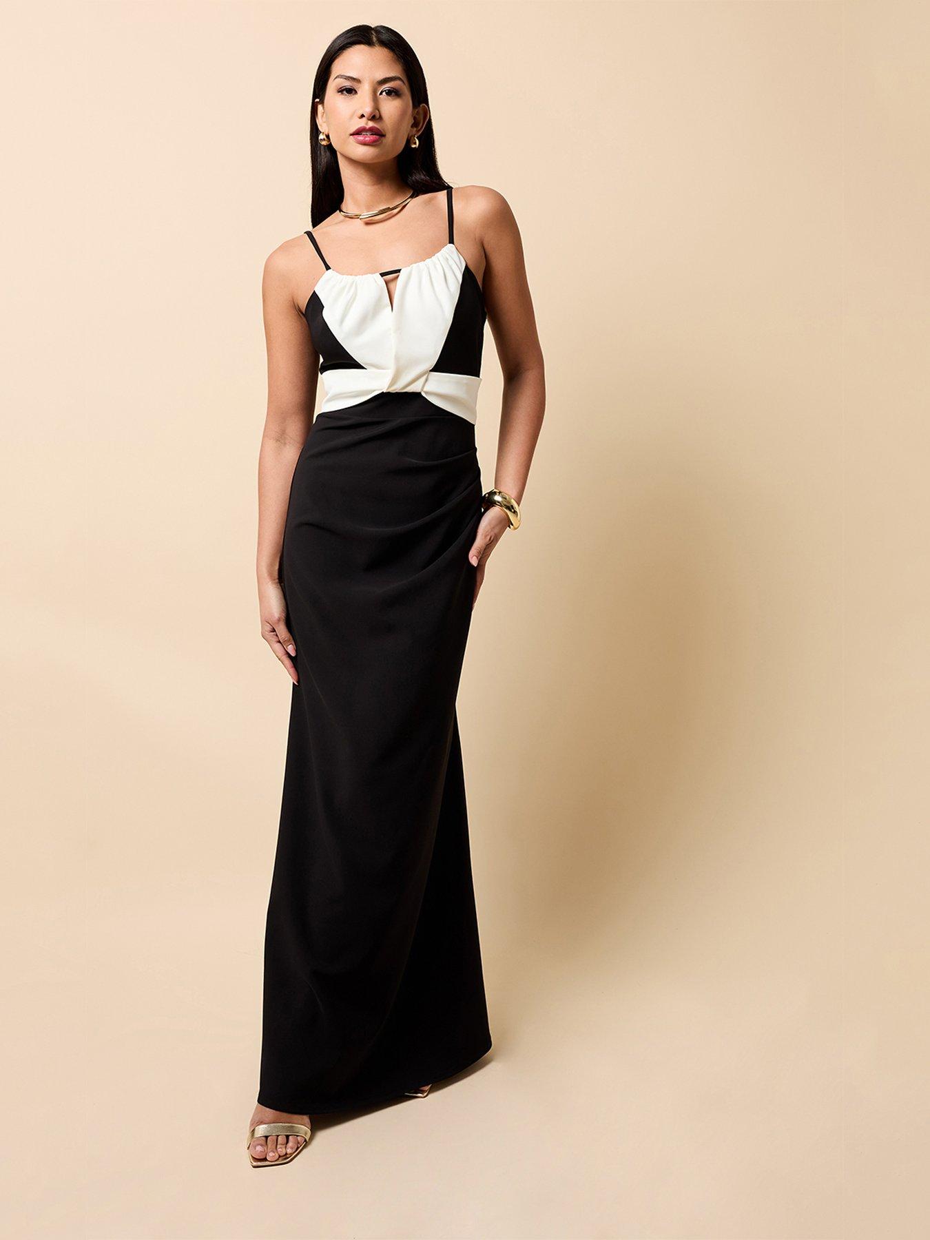 Little Mistress Contrast Maxi Dress - Black