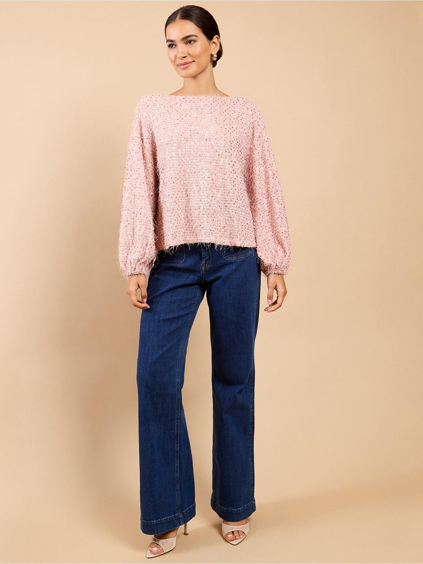little-mistress-dusty-sequin-eyelash-jumper-pinkback