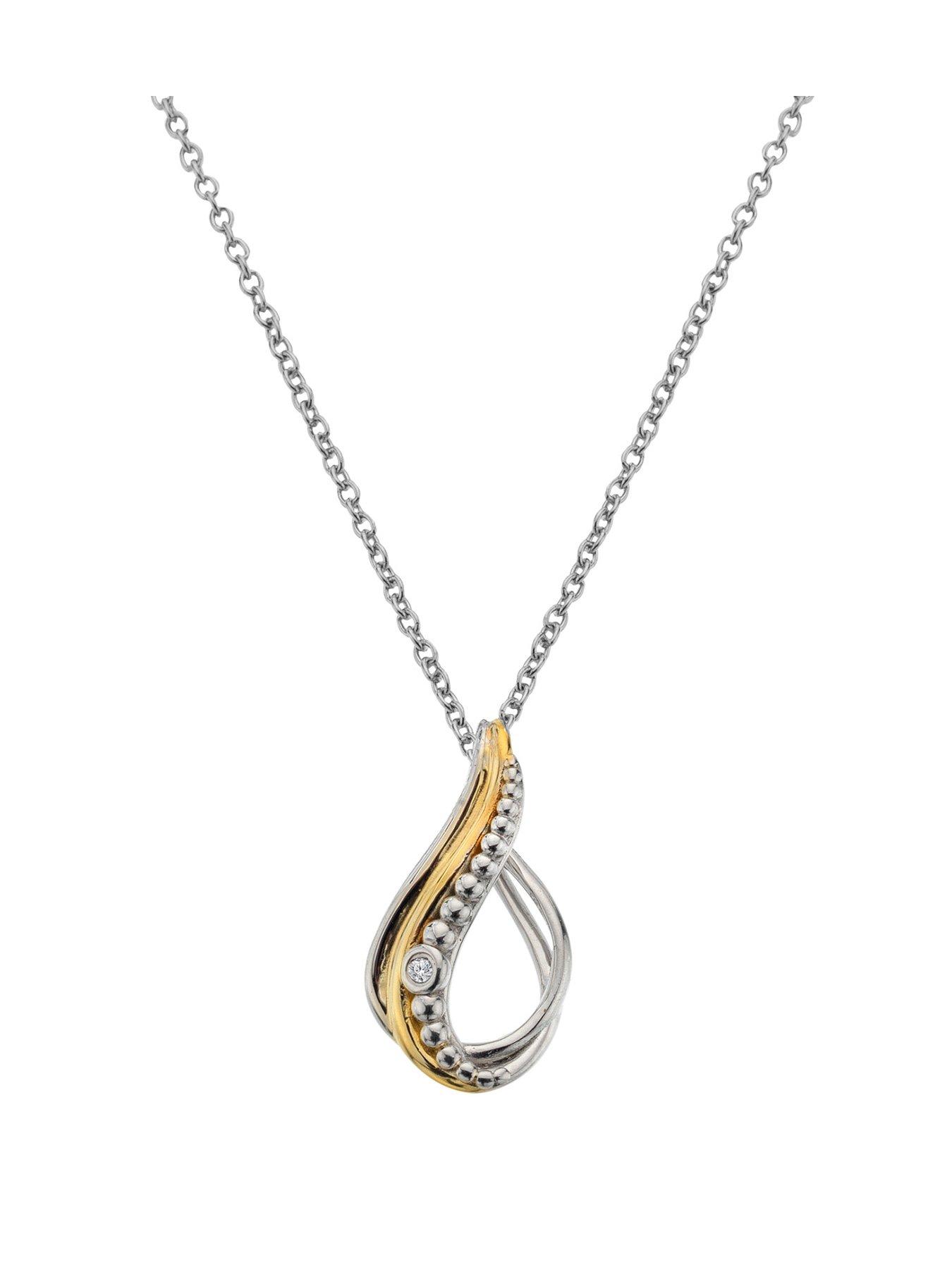 hot-diamonds-teardrop-two-tone-pendant