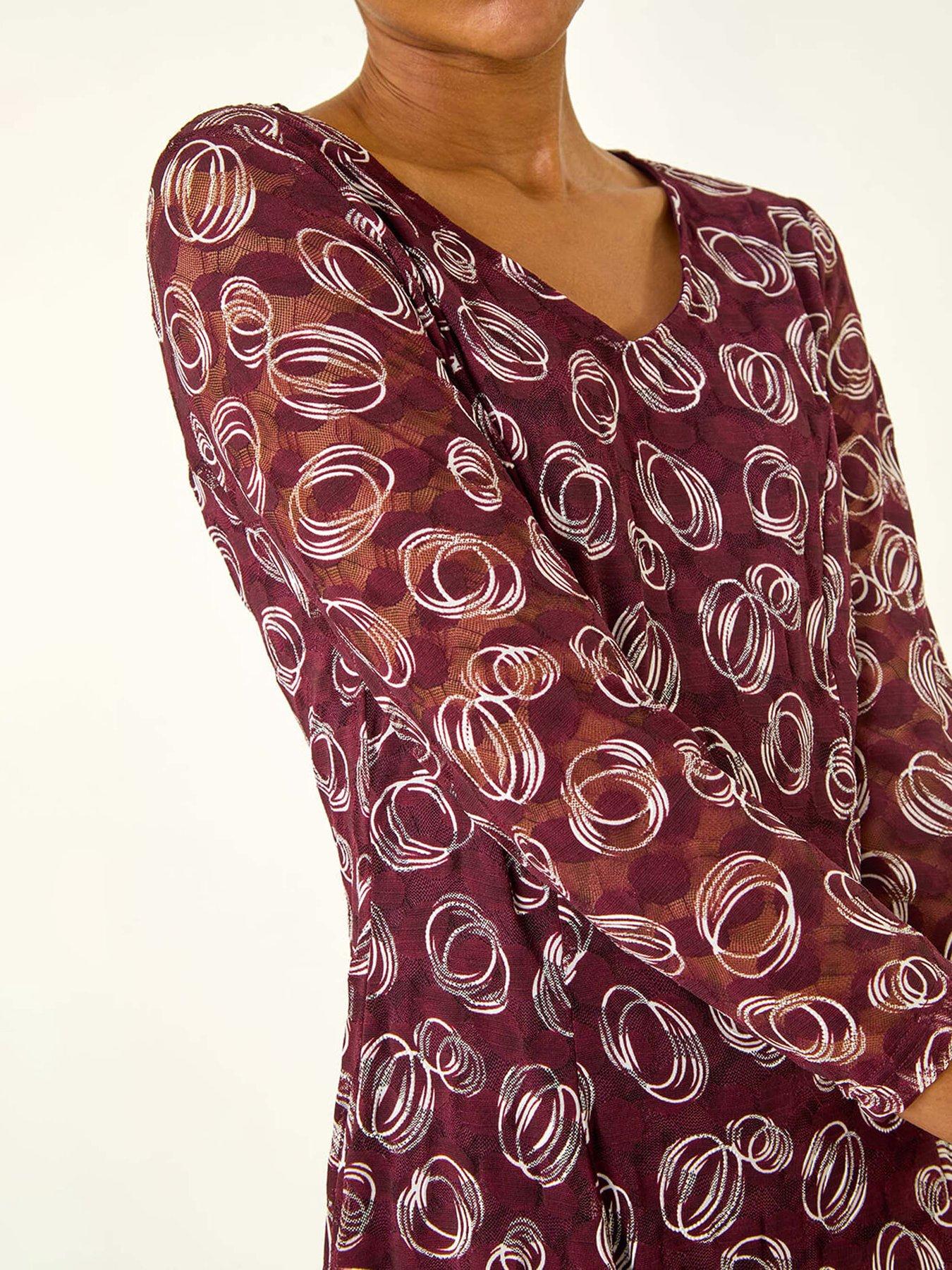 roman-geo-print-lace-stretch-dress-reddetail