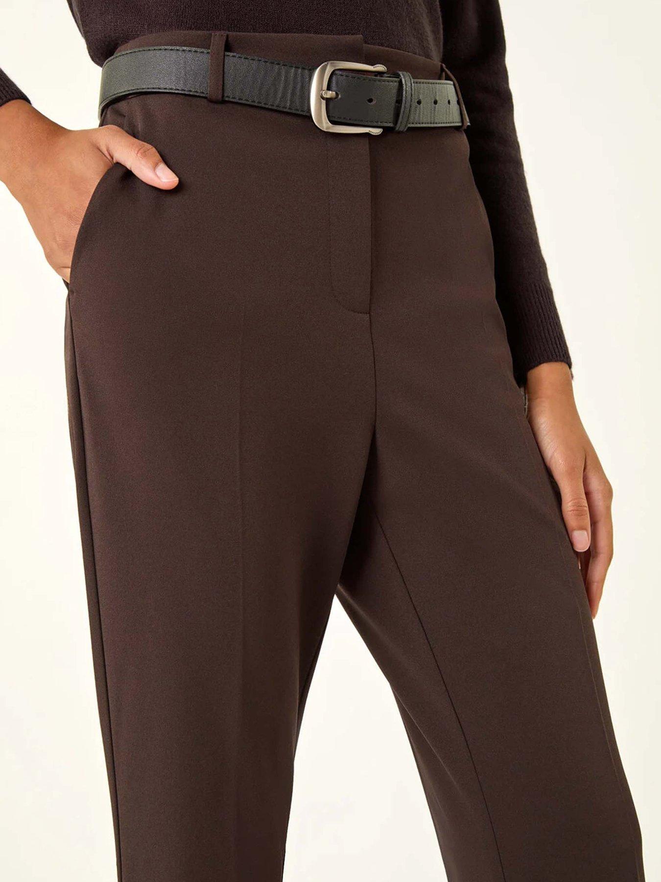 Image 5 of 5 of Roman Long Bootcut Stretch Trousers - Brown