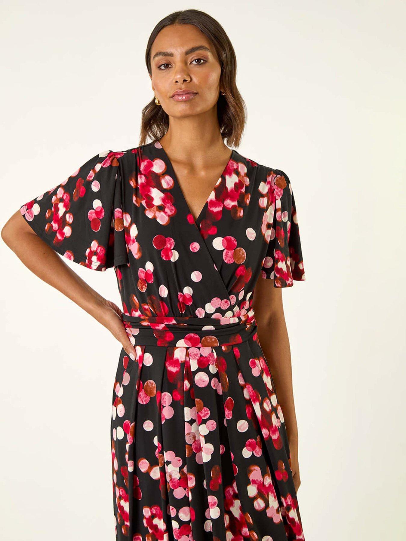 roman-spot-print-wrap-midi-dress-redoutfit