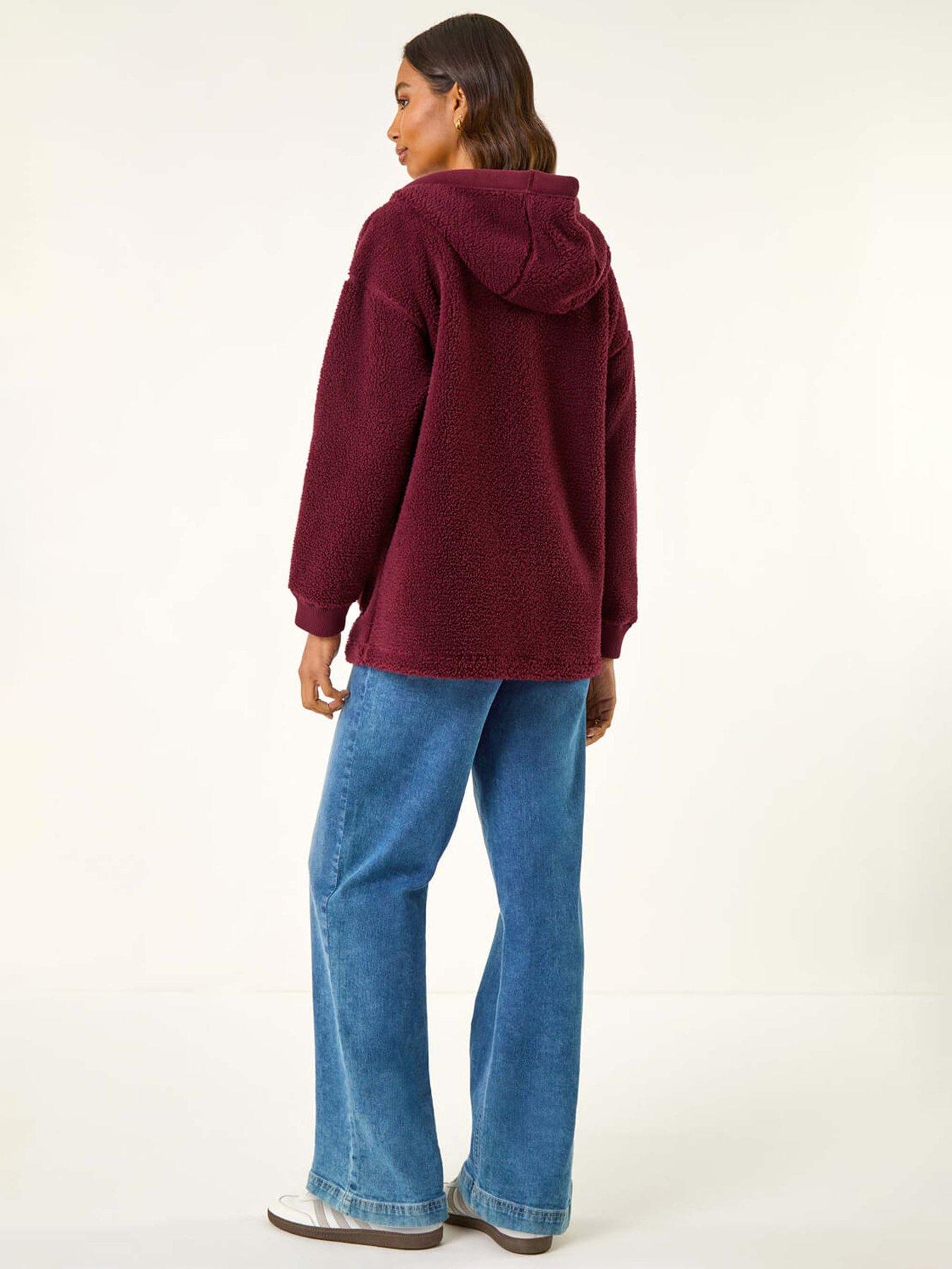 roman-hooded-borg-zip-through-jacket-redstillFront