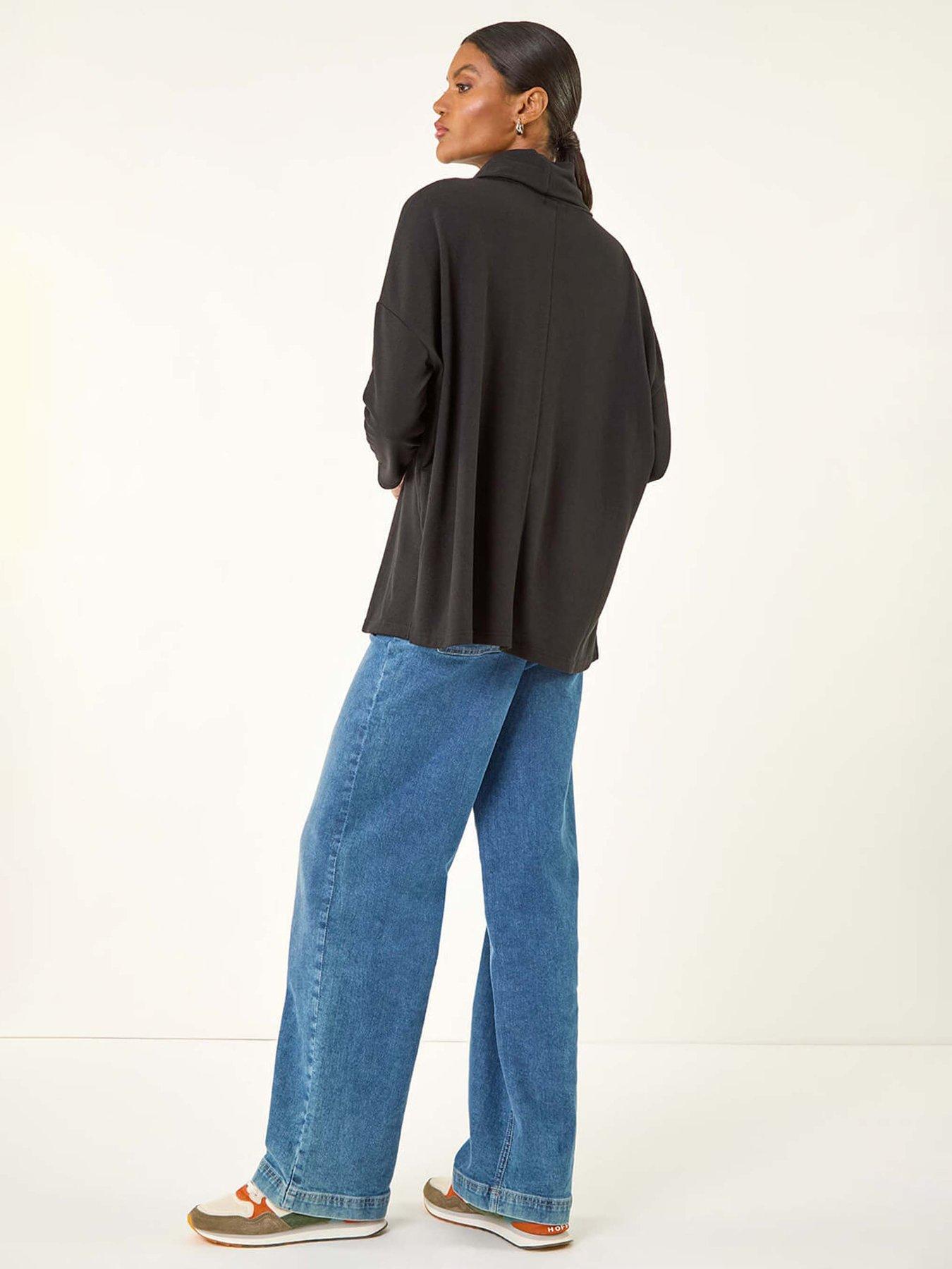 roman-cowl-neck-snit-top-blackstillFront