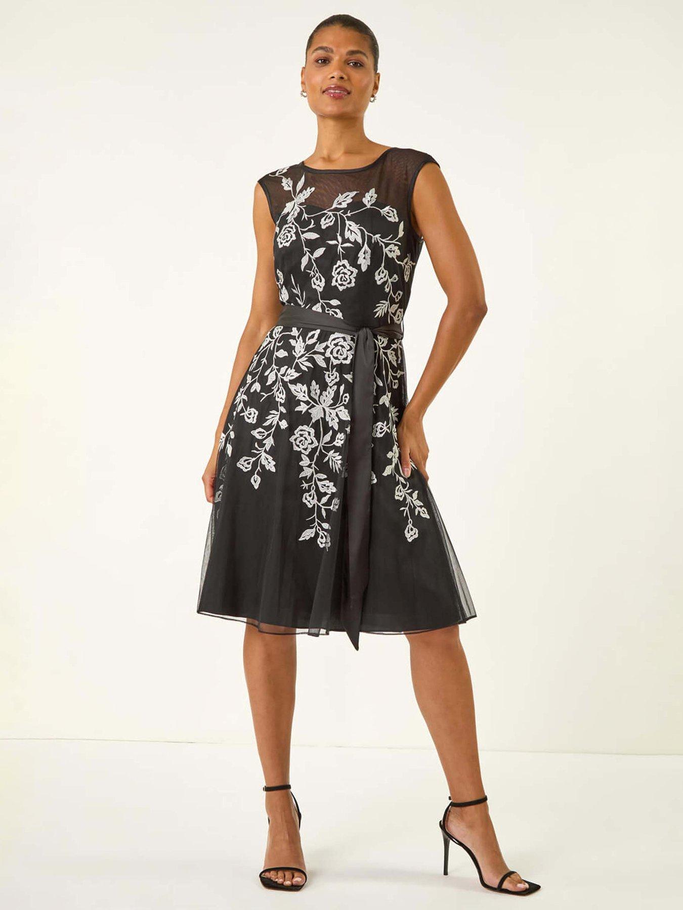 roman-embroidered-tie-waist-midi-dress-black