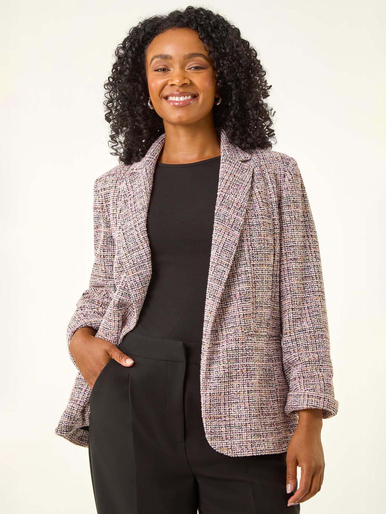 Roman Petite Boucle Stretch Blazer - Pink