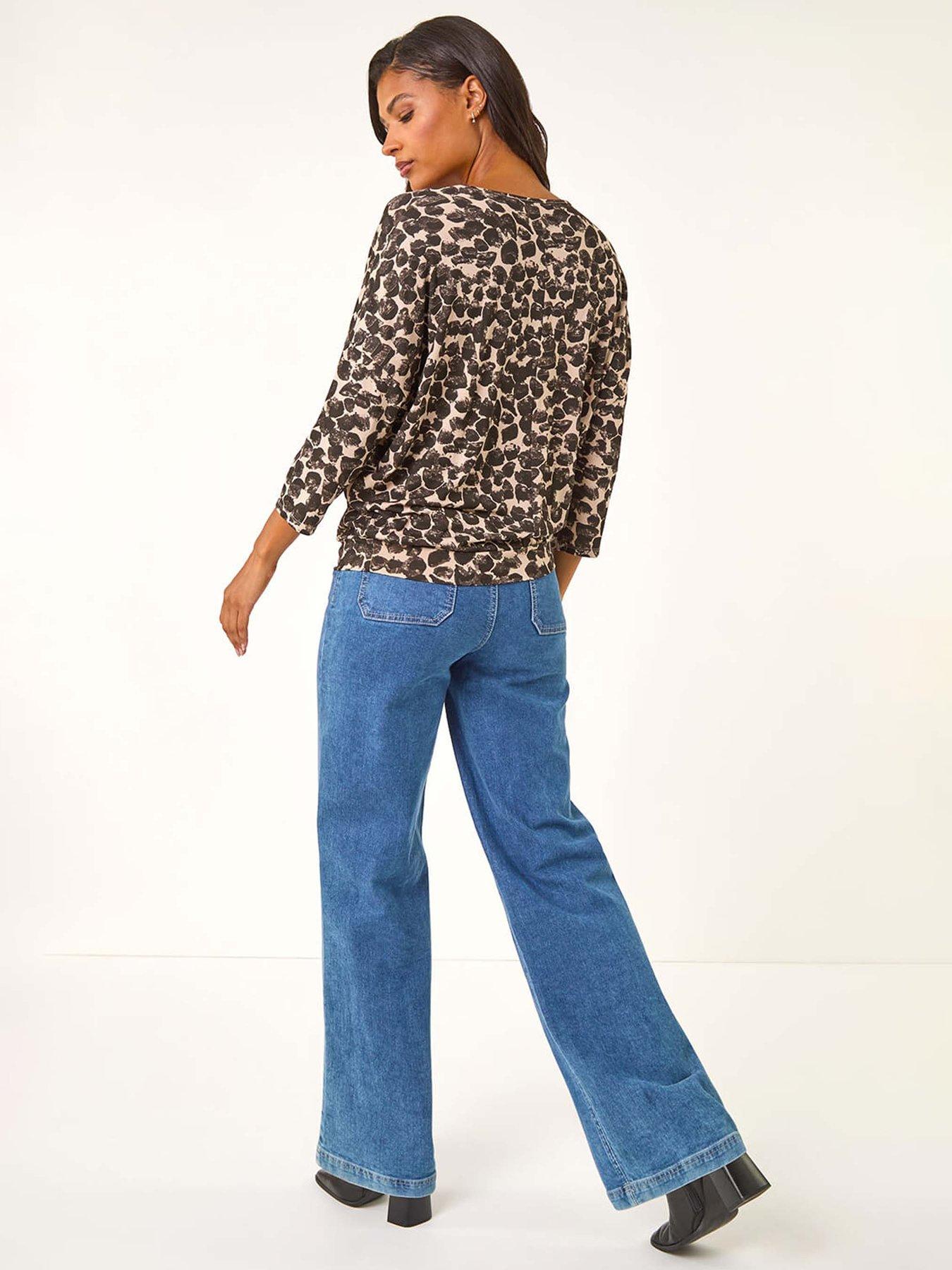 roman-printed-v-neck-tunic-top-beigestillFront