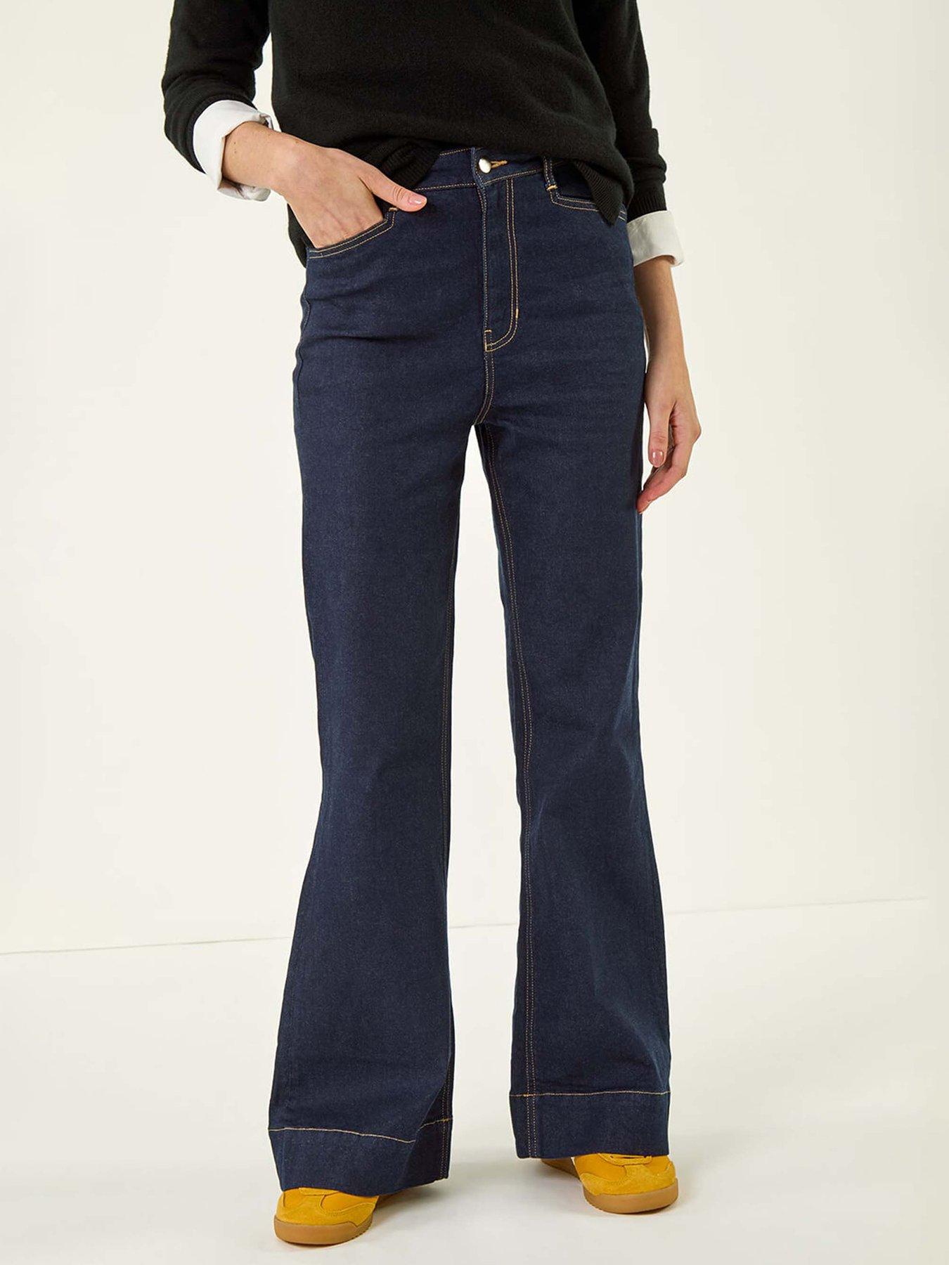 Roman Pocket Stretch Flare Jeans - Blue