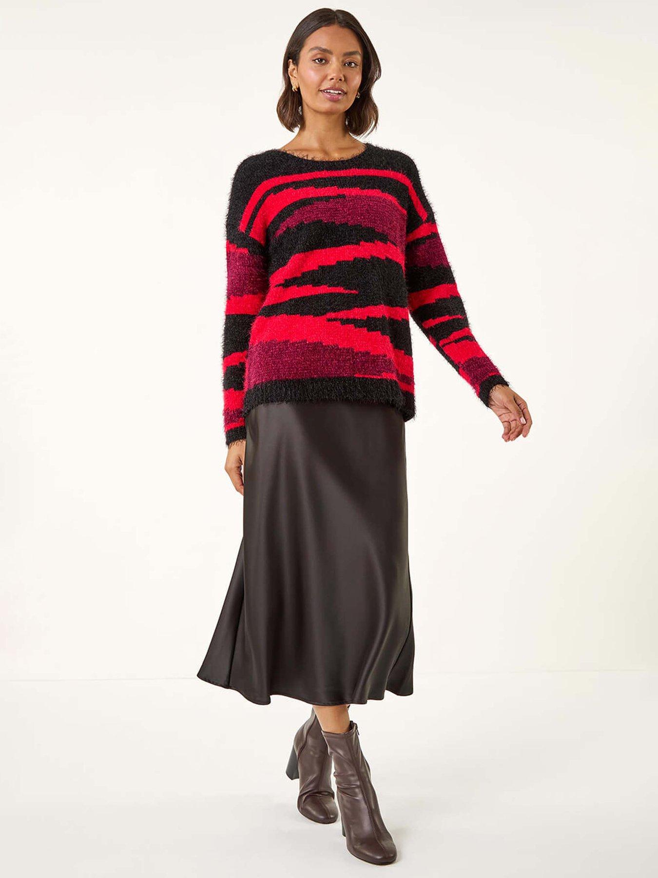 roman-fluffy-colour-block-knit-jumper-blackback