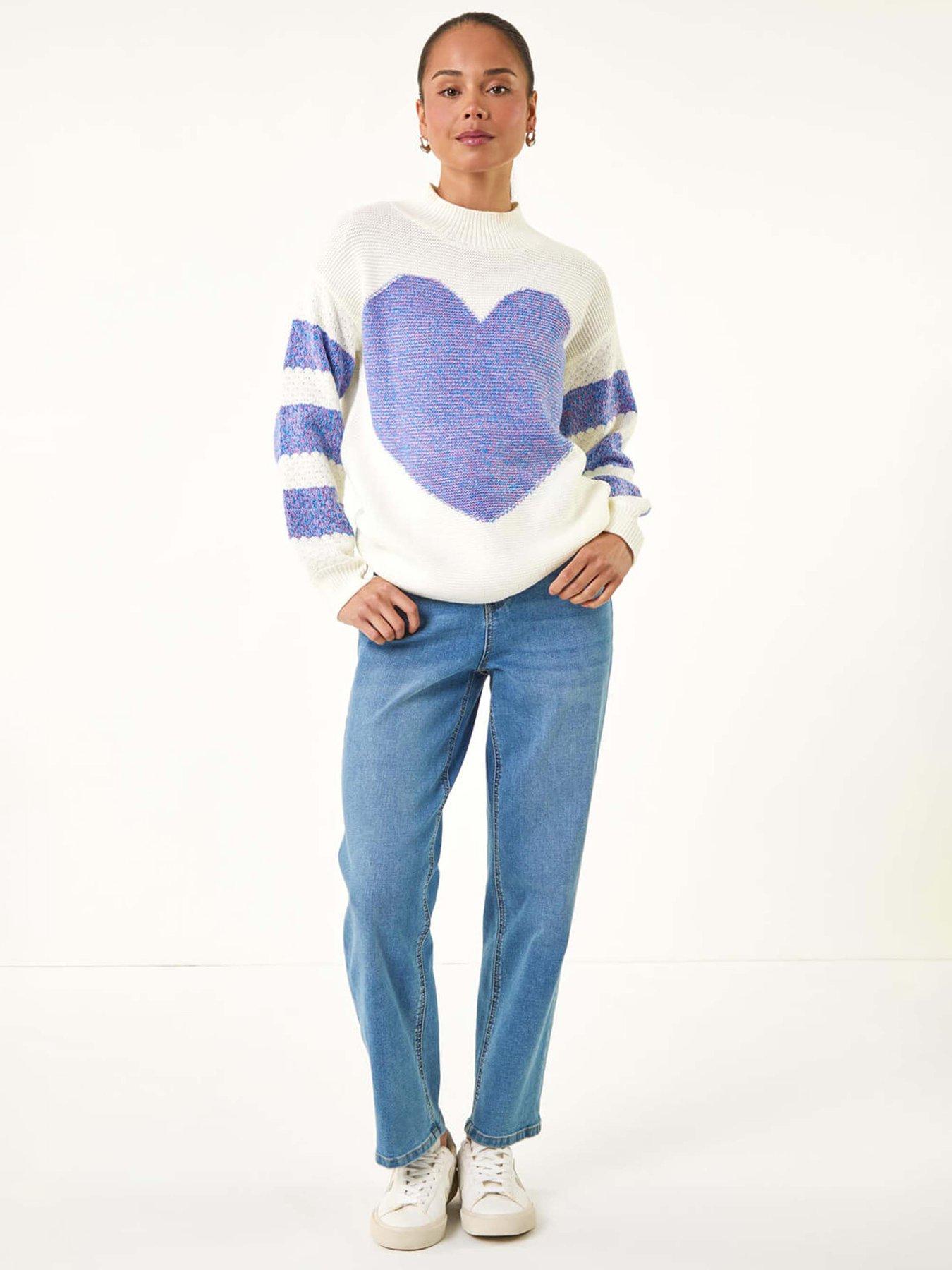 roman-petite-colour-block-heart-knit-jumper-blueback