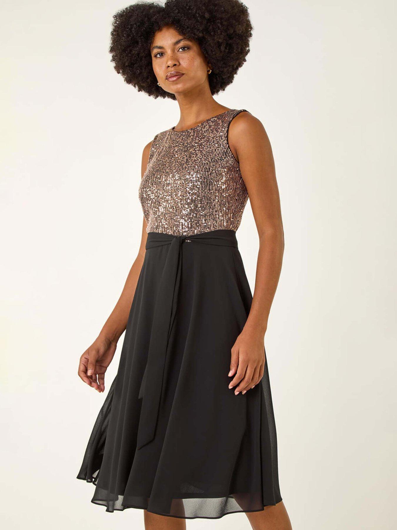 roman-sequin-bodice-belted-chiffon-dress-goldback