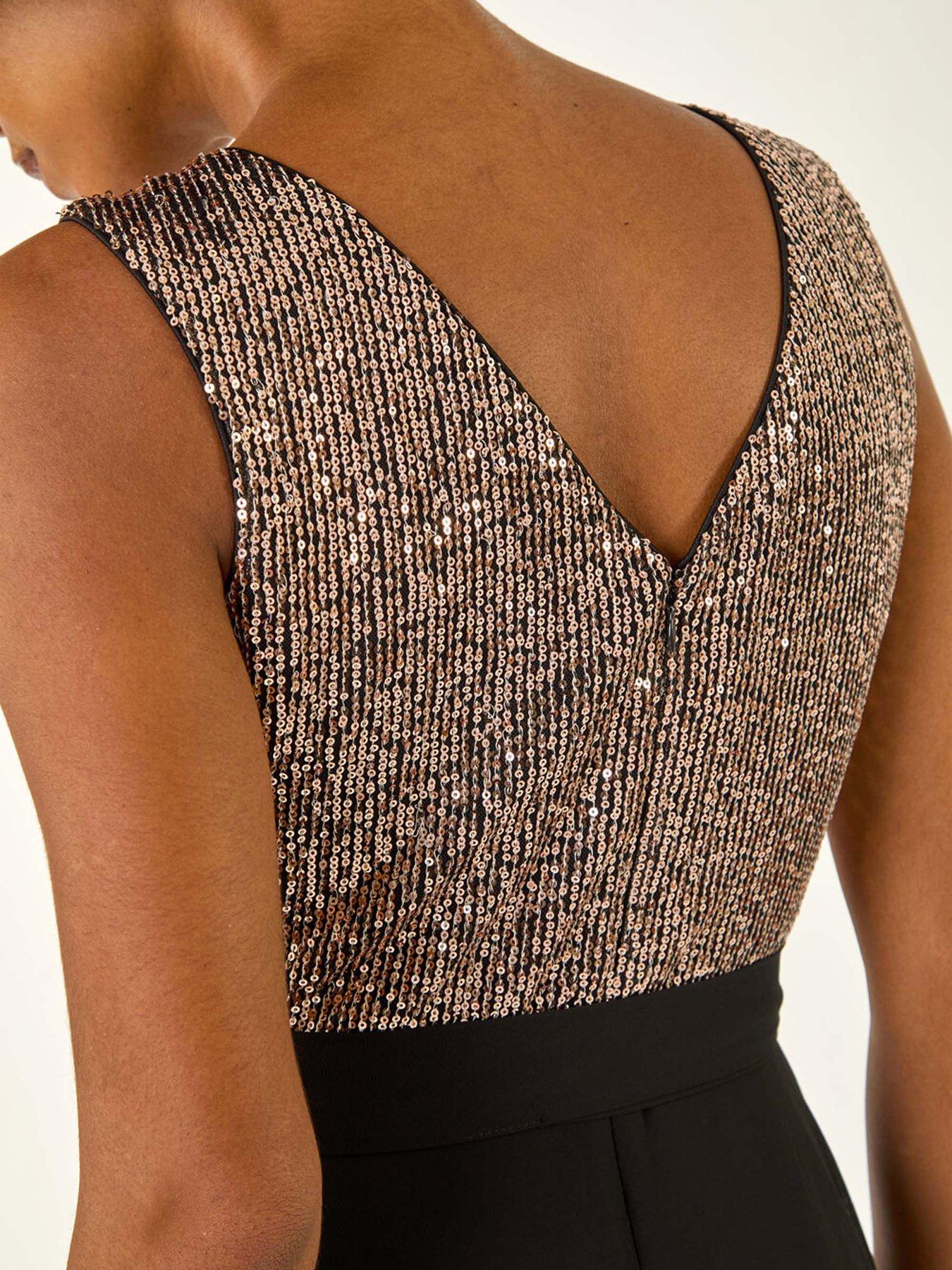 roman-sequin-bodice-belted-chiffon-dress-golddetail