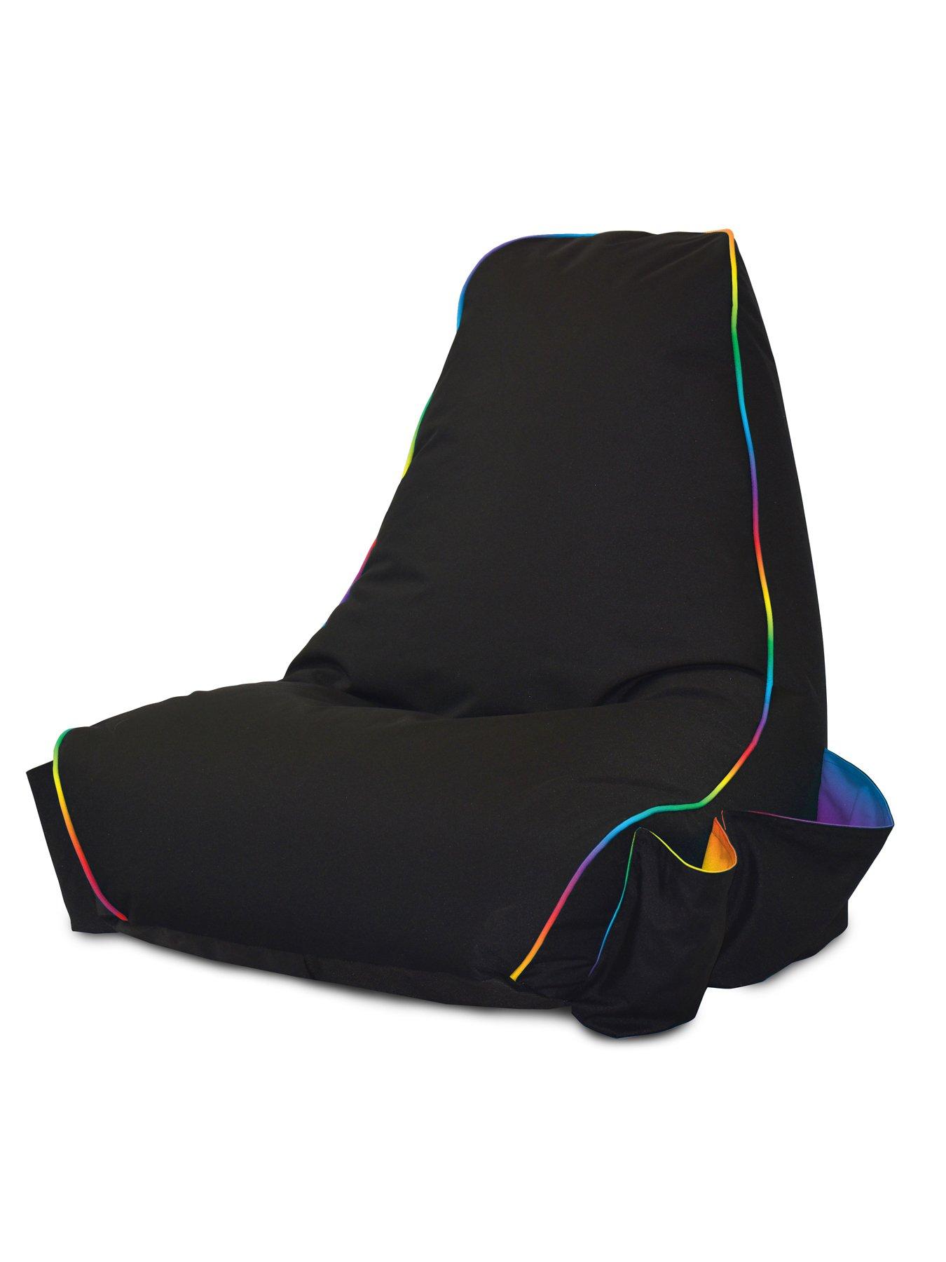 Image 3 of 7 of rucomfy Black Rugame Kids Gamer Bean Bag Chair- Led