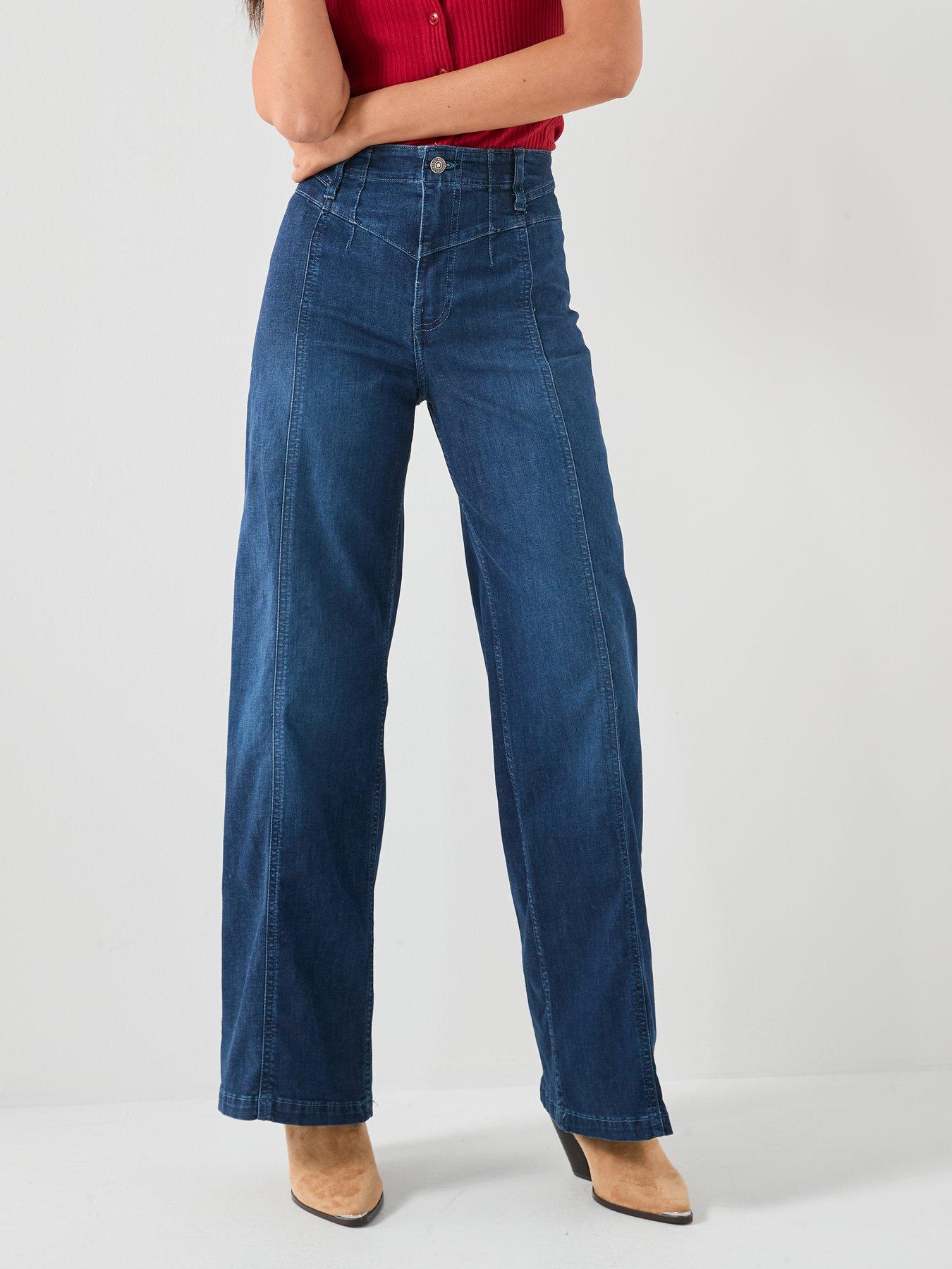 FREE PEOPLE Libre Wide Leg Jean - Blue