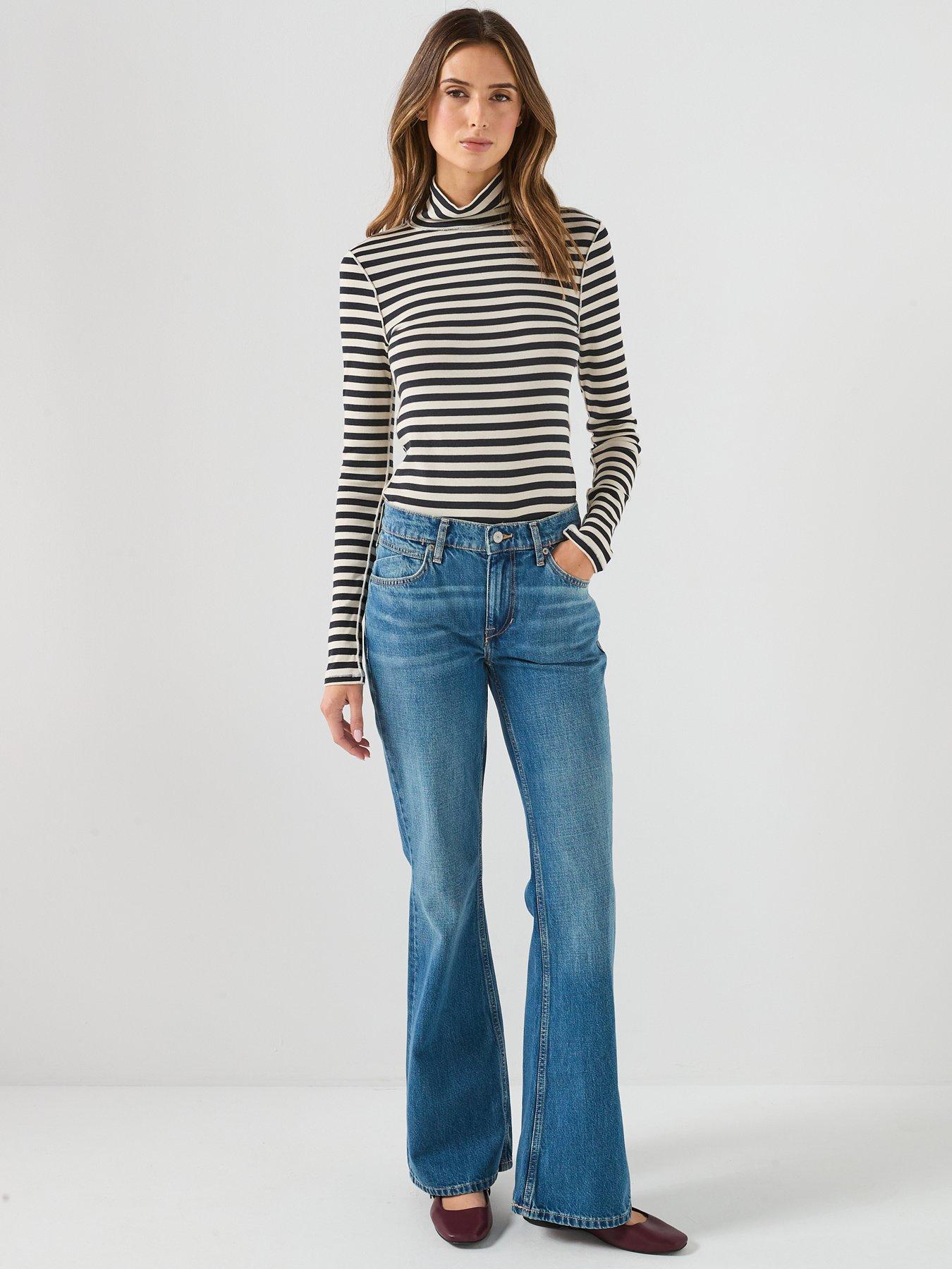 Image 3 of 6 of FREE PEOPLE West Coast Relaxed Flare Jeans - Blue