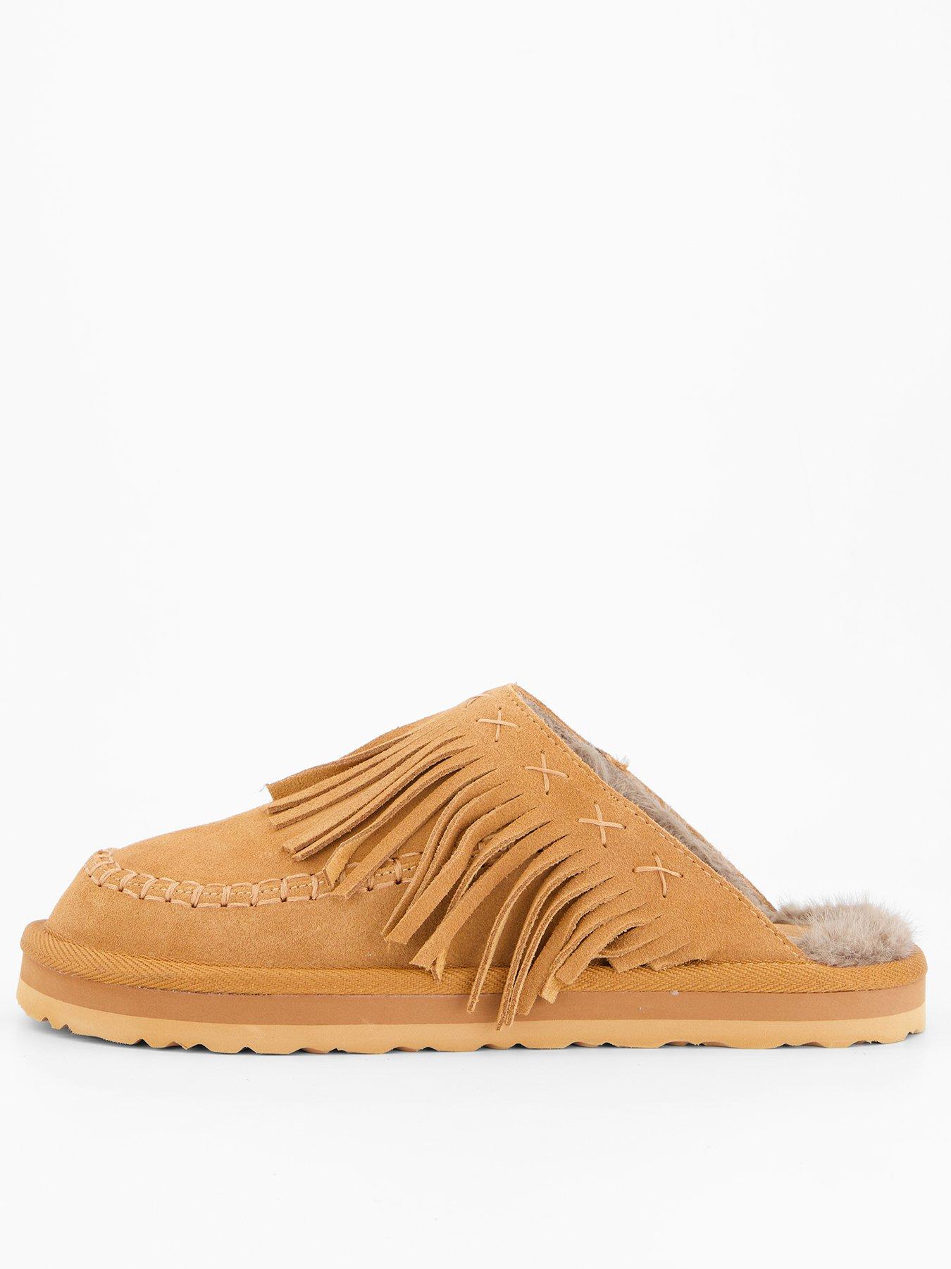 FREE PEOPLE Fallon Fringe Mule - Light Brown