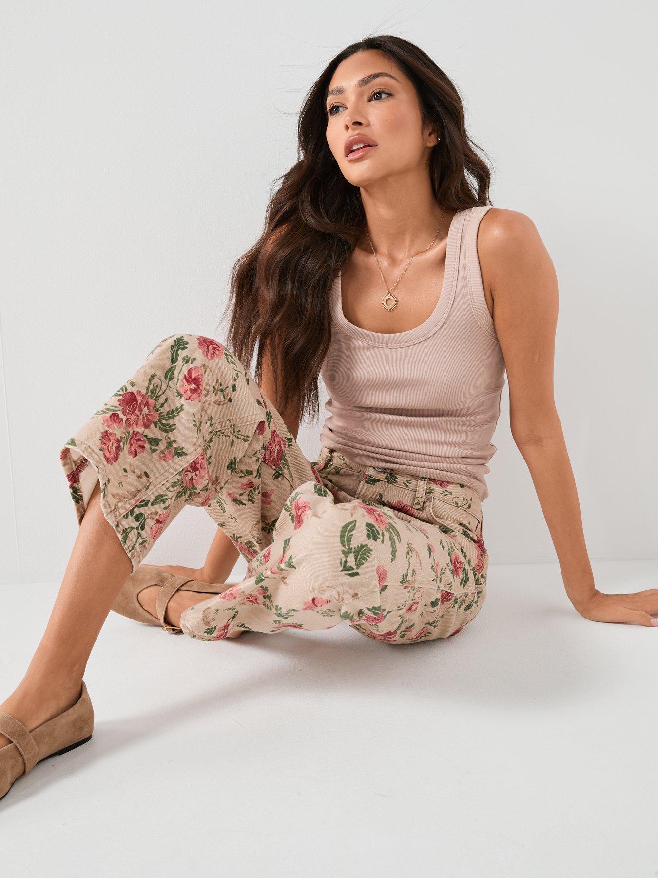 Image 4 of 6 of FREE PEOPLE Deep Trance Printed Jean - Multi