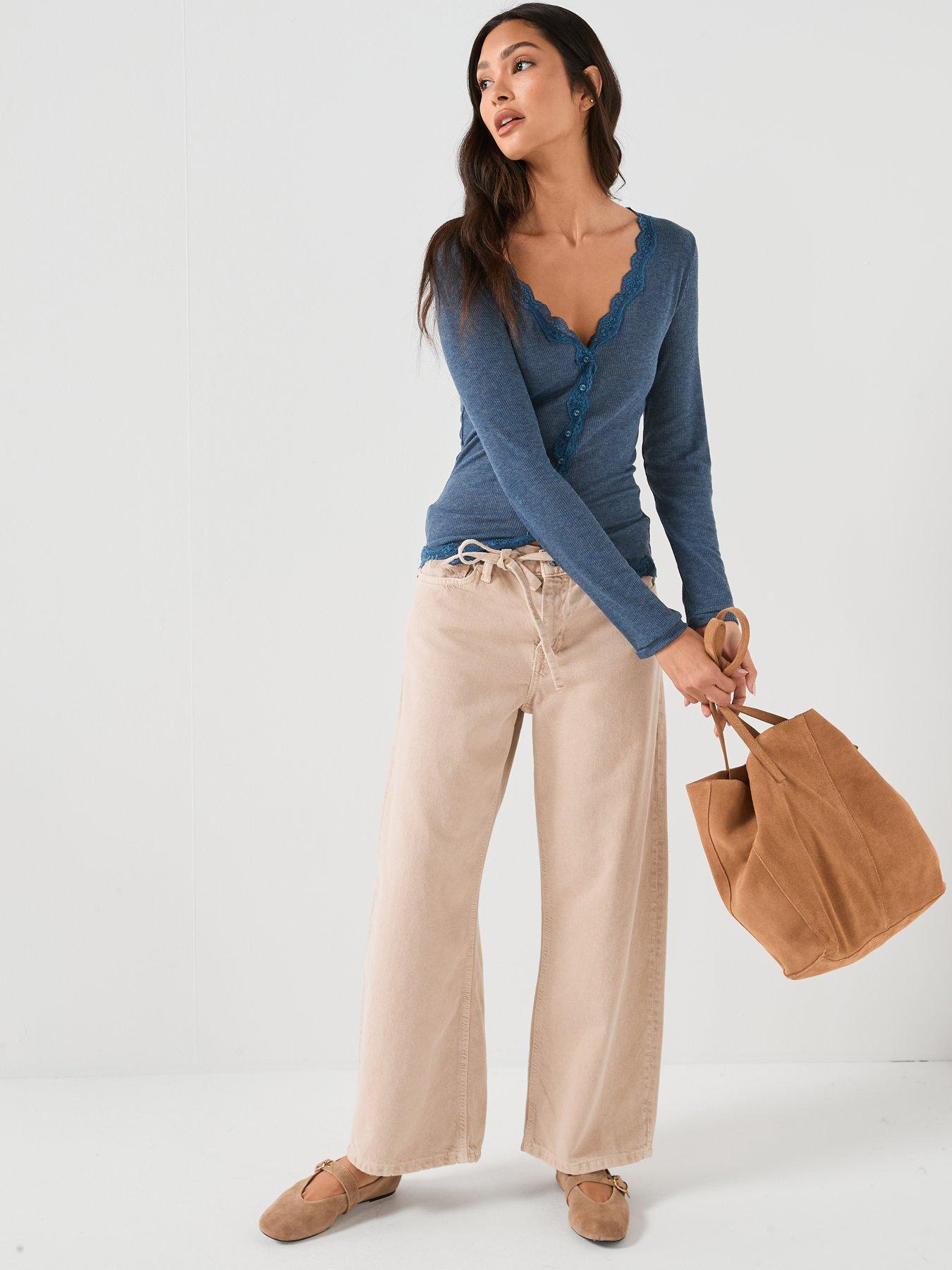 free-people-big-love-ribbed-button-upnbsptopnbsp--blueback