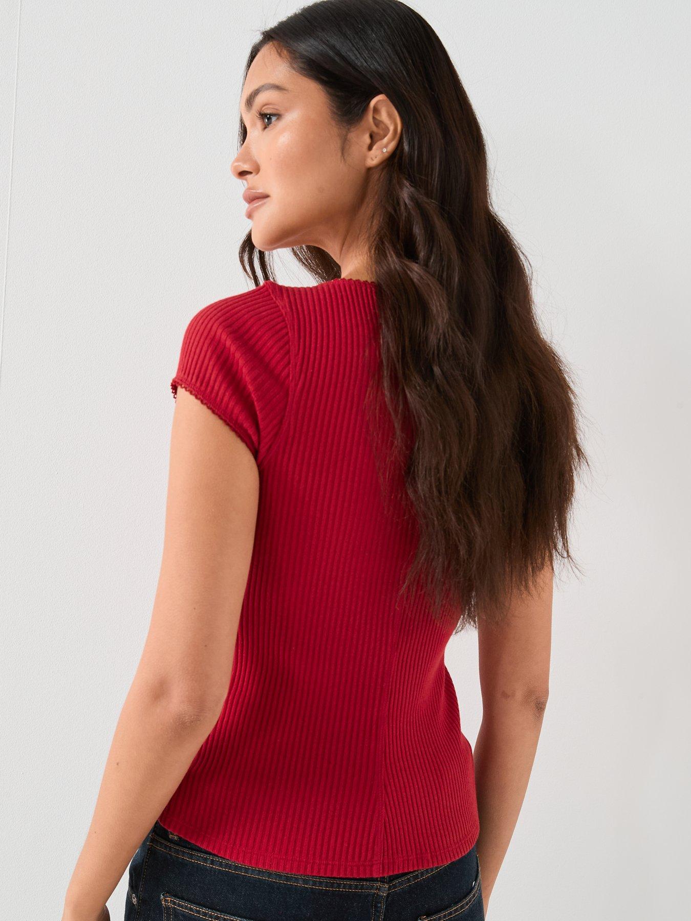 free-people-most-wanted-ribbed-button-up-topnbsp--redstillFront
