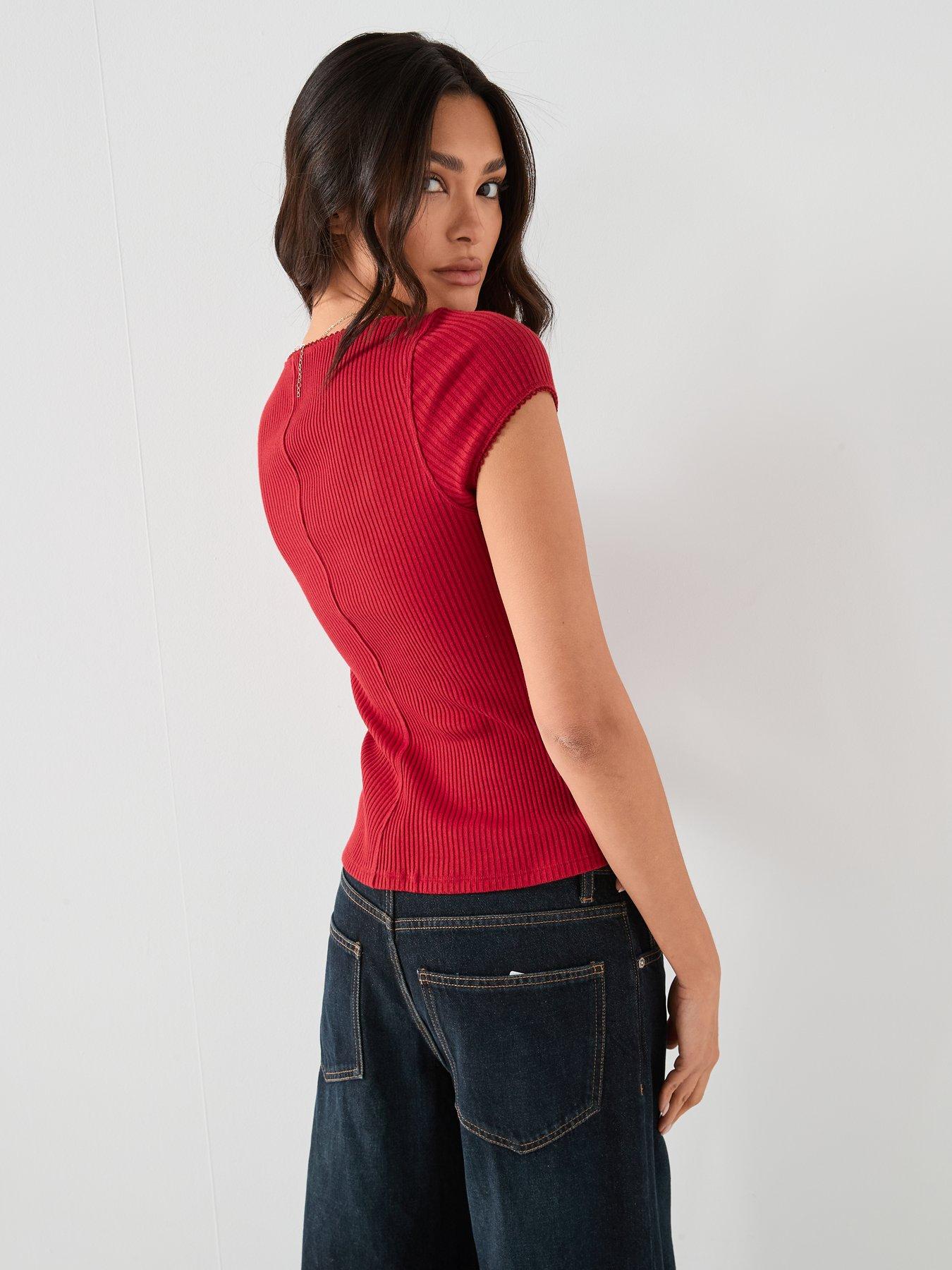 free-people-most-wanted-ribbed-button-up-topnbsp--reddetail