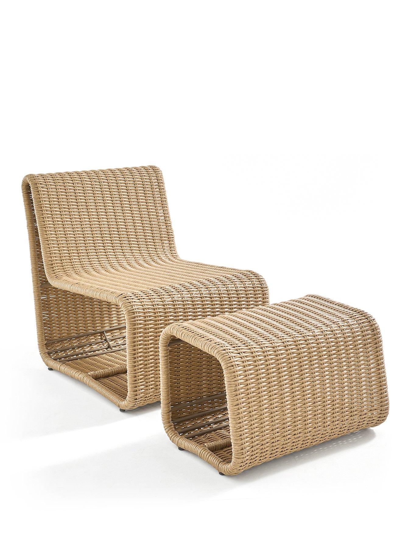 Image 2 of 6 of The Very Collection Garda Rattan Relaxer Chair And Footstool