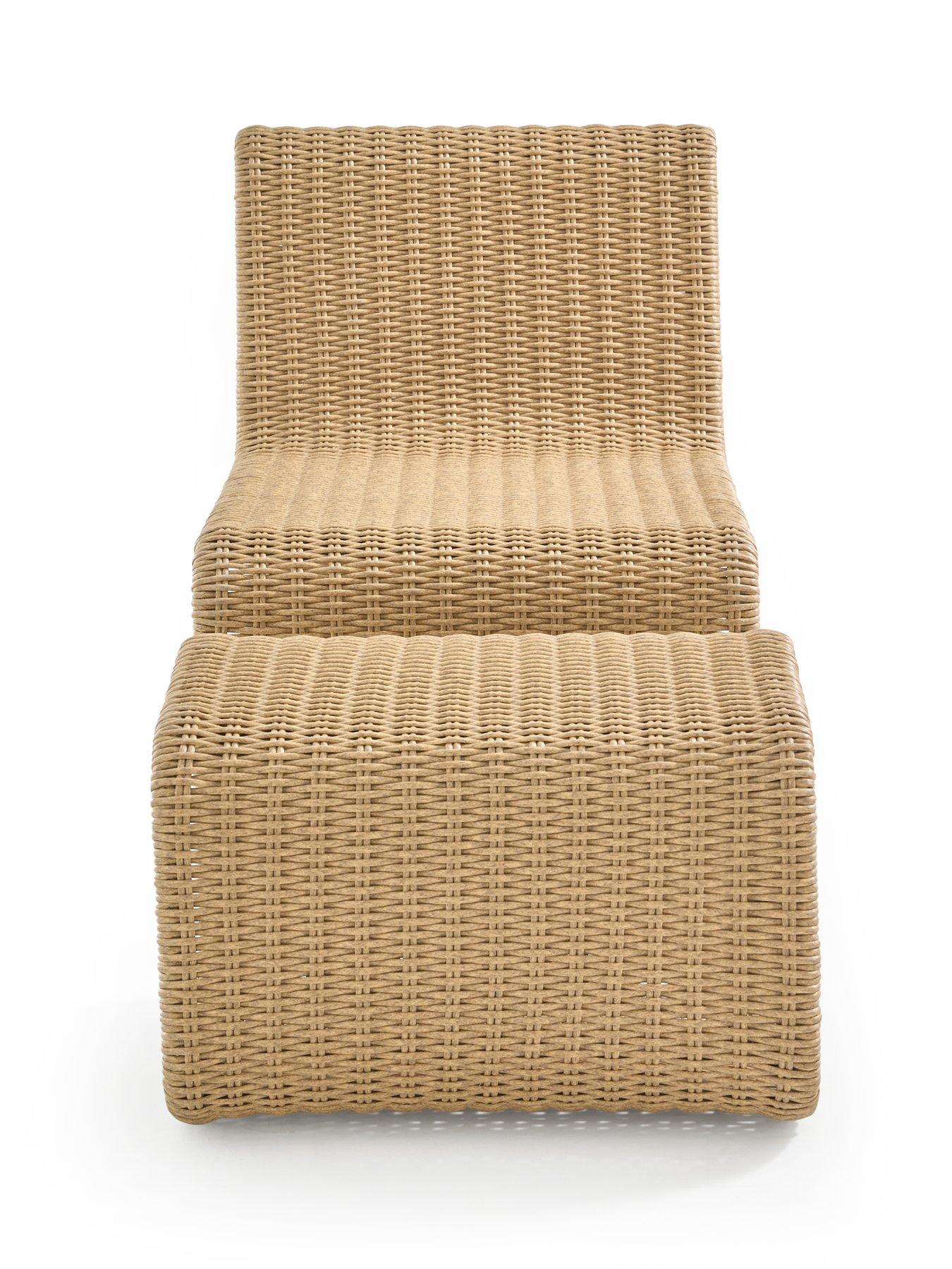 Image 3 of 6 of The Very Collection Garda Rattan Relaxer Chair And Footstool