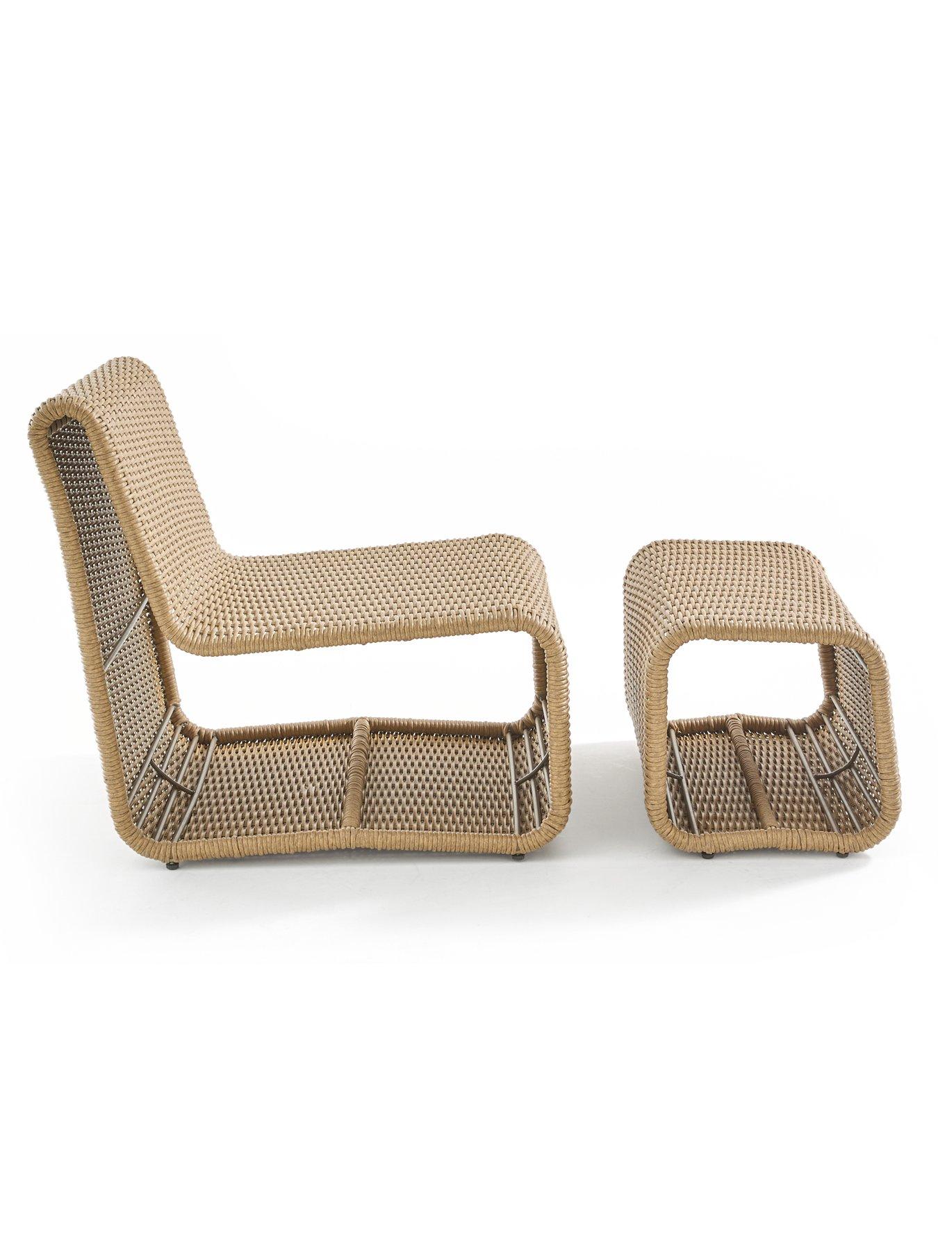 Image 4 of 6 of The Very Collection Garda Rattan Relaxer Chair And Footstool