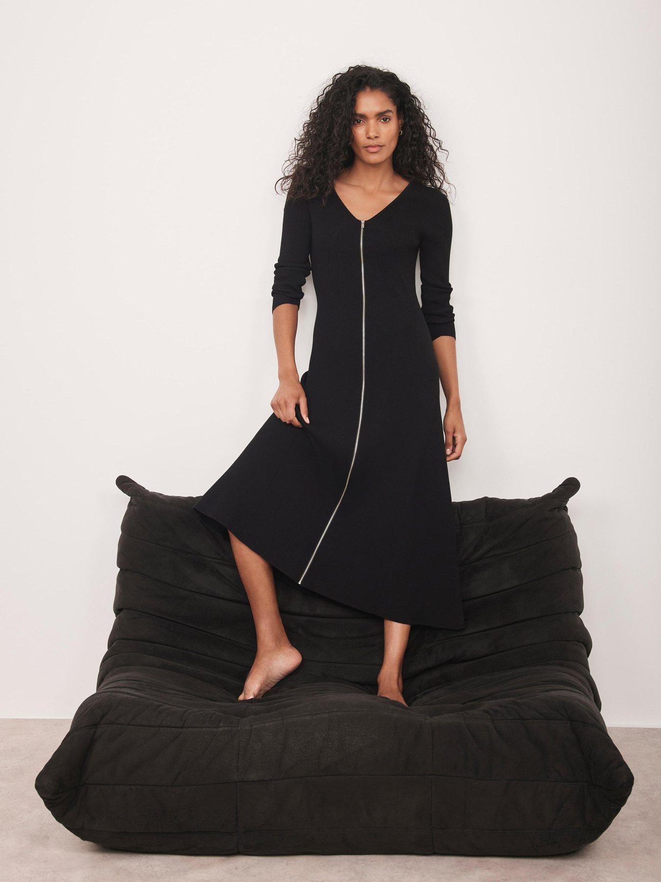 mint-velvet-zip-front-knit-dress-black