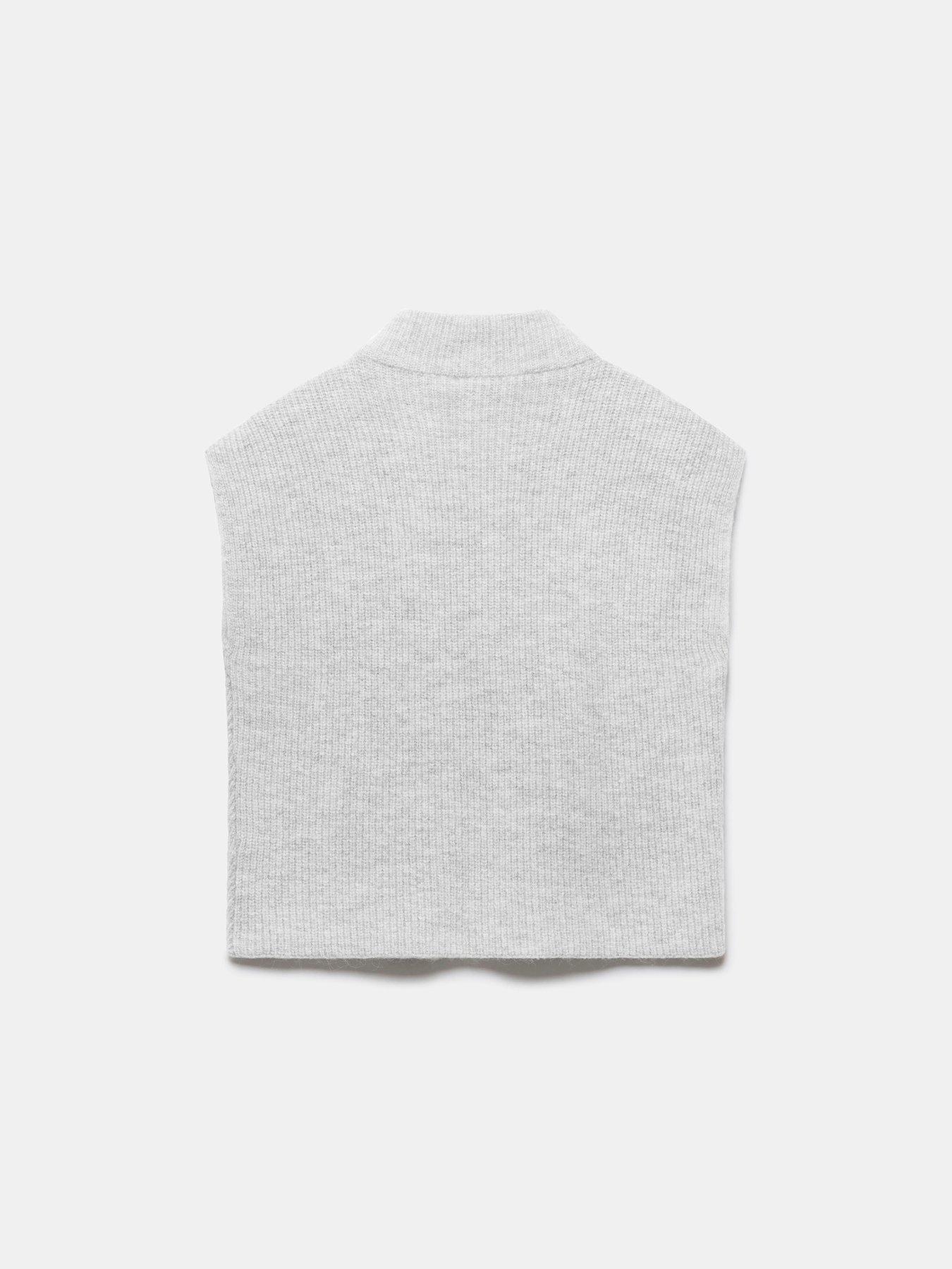 Image 6 of 6 of Mint Velvet Silver Button Sleeveless Jumper - Grey