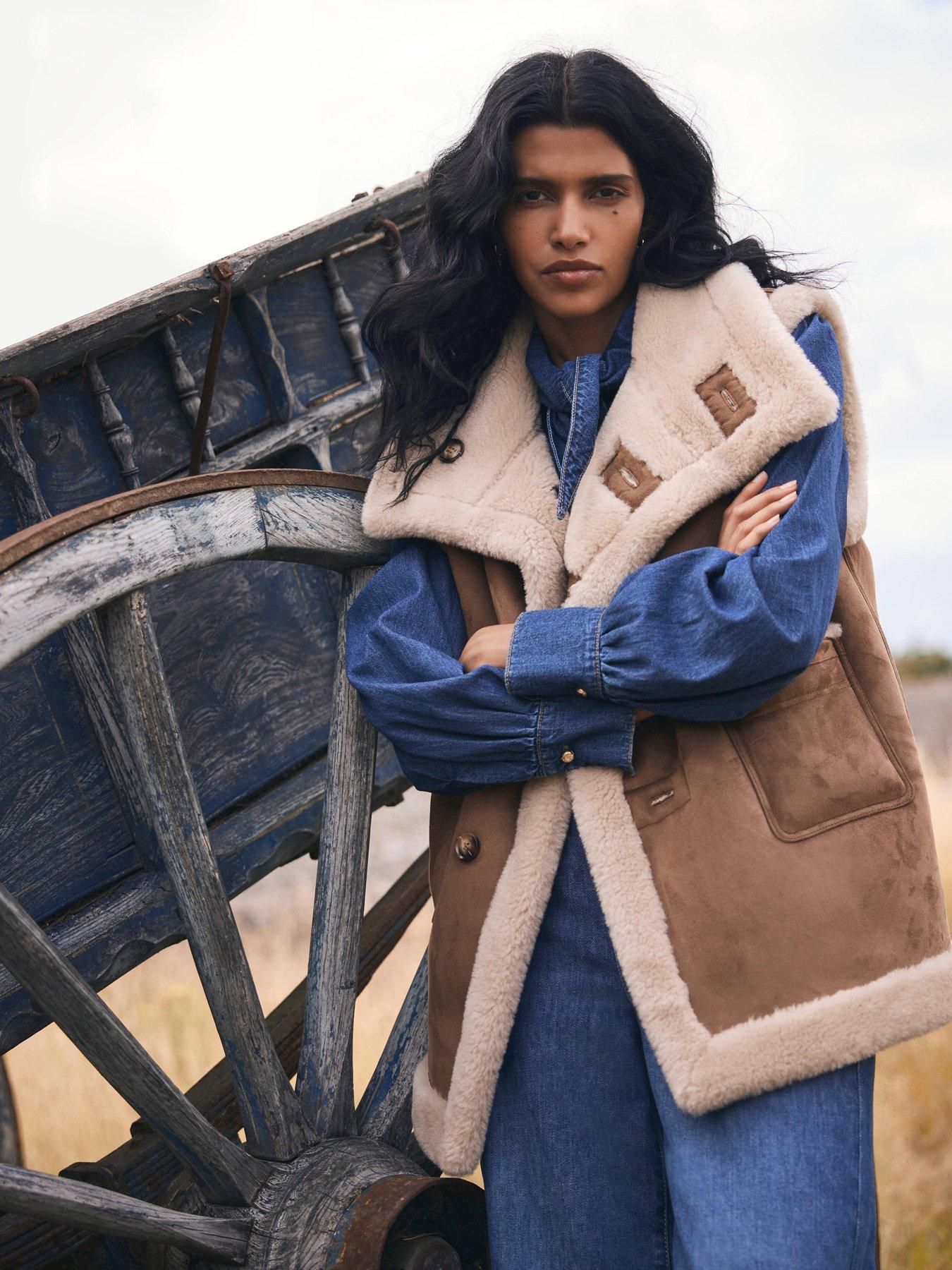 mint-velvet-tan-bonded-gilet-brownstillFront