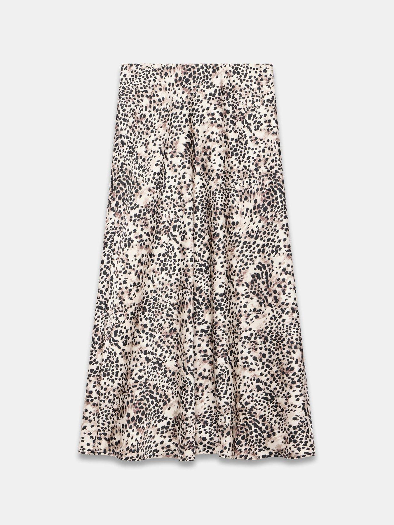 Image 5 of 6 of Mint Velvet Animal Print Slip Skirt - Beige