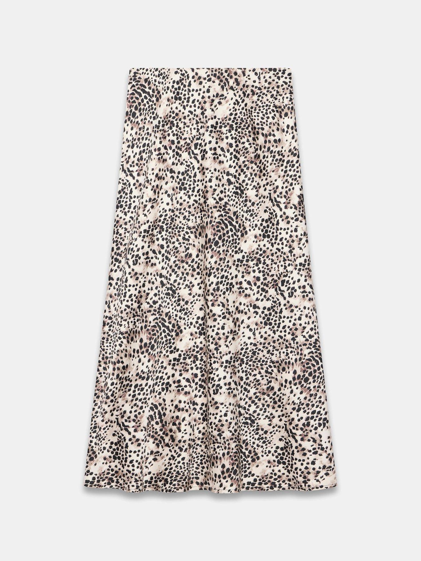 Image 6 of 6 of Mint Velvet Animal Print Slip Skirt - Beige