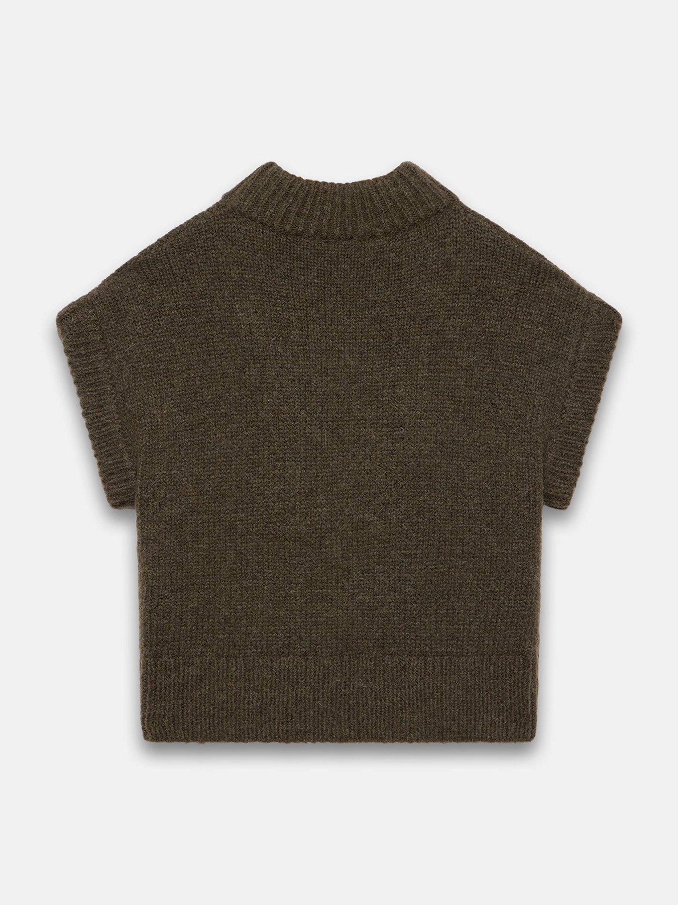 Image 6 of 6 of Mint Velvet Wool Blend Knit Top - Khaki Green