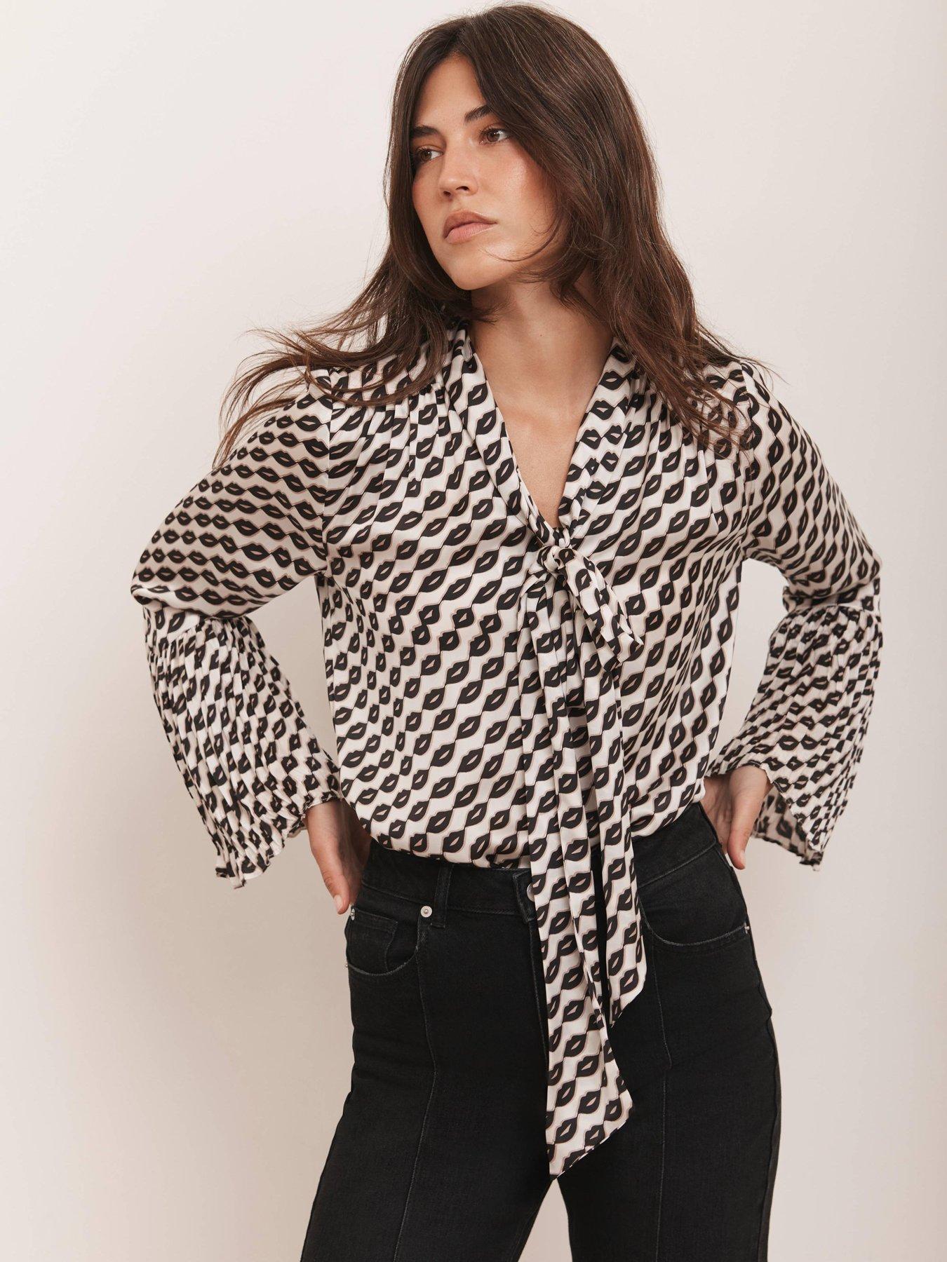 mint-velvet-tie-neck-blouse-lips-print-blackstillFront