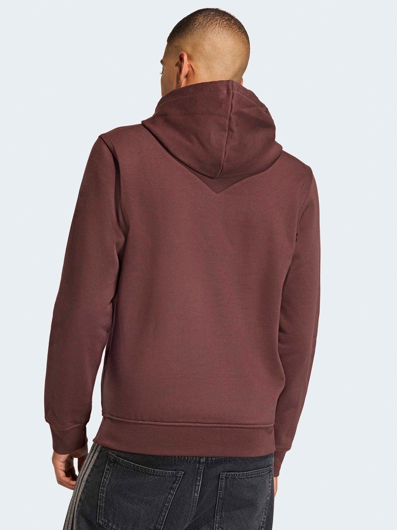 adidas-originals-mens-trefoil-essentials-hoody-brownstillFront
