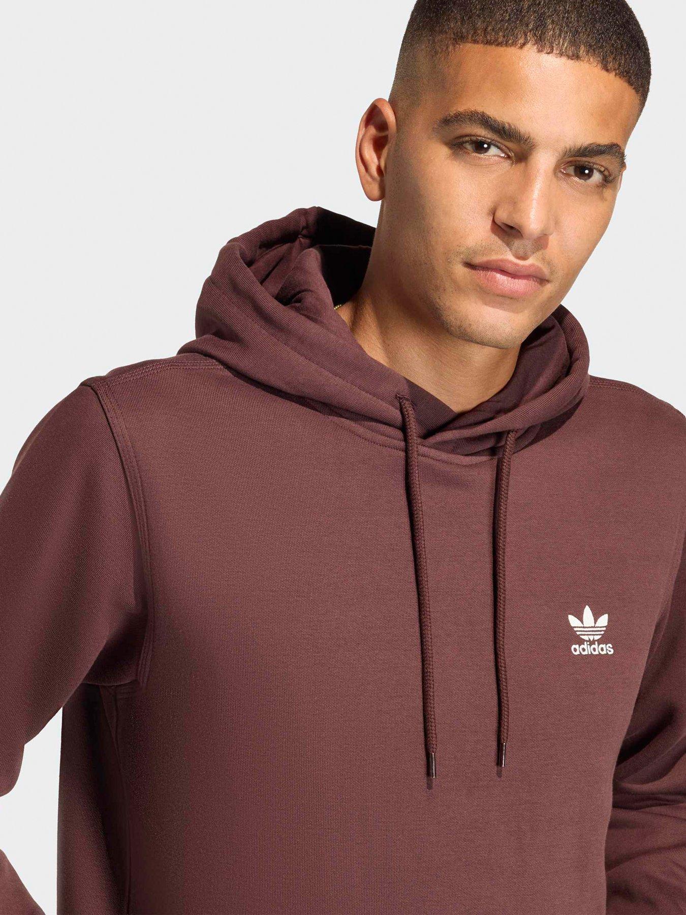 adidas-originals-mens-trefoil-essentials-hoody-brownoutfit