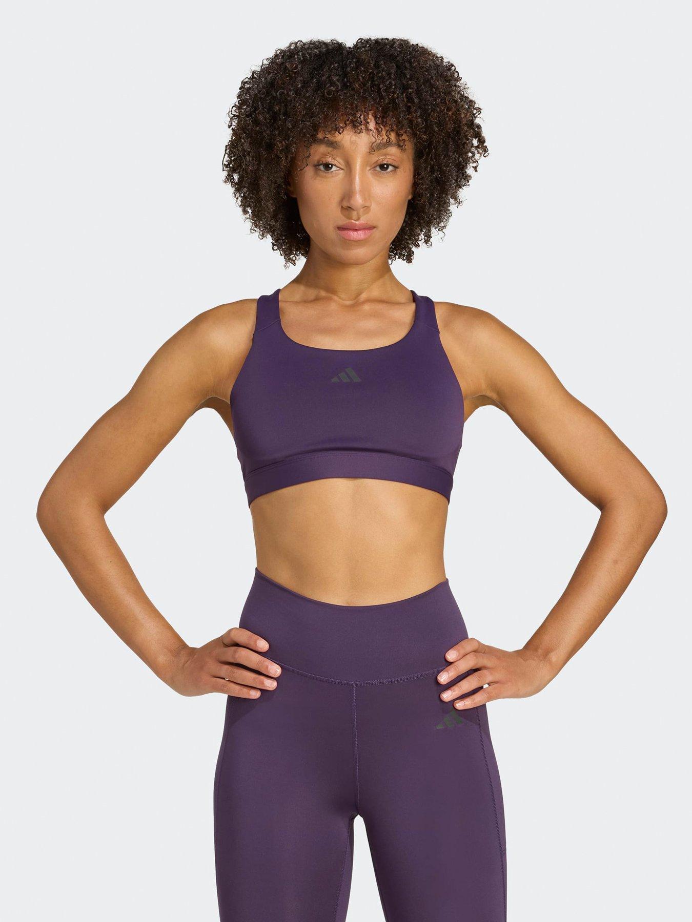 adidas Womens Training High Support C-D Cup Sports Bra - Purple
